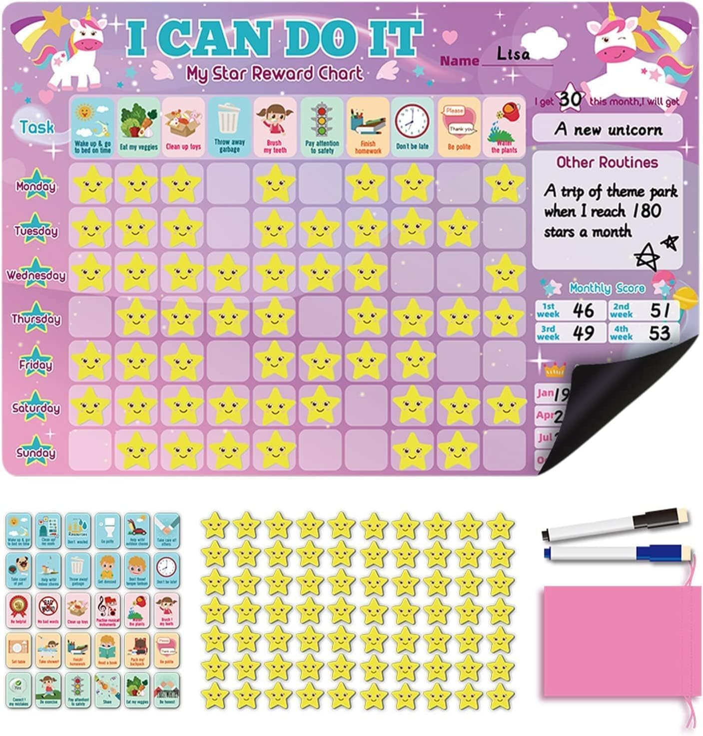 Magnetic Reward Chart/Good Behaviour/Responsibility/Housework Reward/Obvious ... - Picture 2 of 13