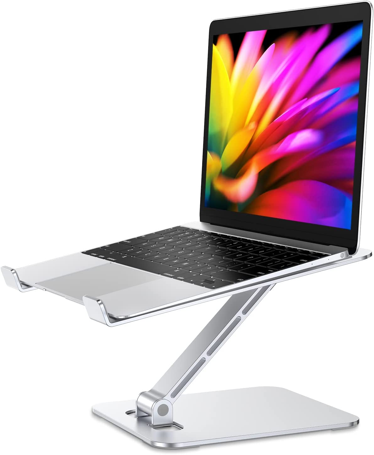 Laptop Stand for Desk, Ergonomic Adjustable Foldable Computer Stand with Heat-Vent, Aluminium Alloy Laptop Riser Compatible with MacBook Air, Pro, Dell XPS, Samsung, 10”-16