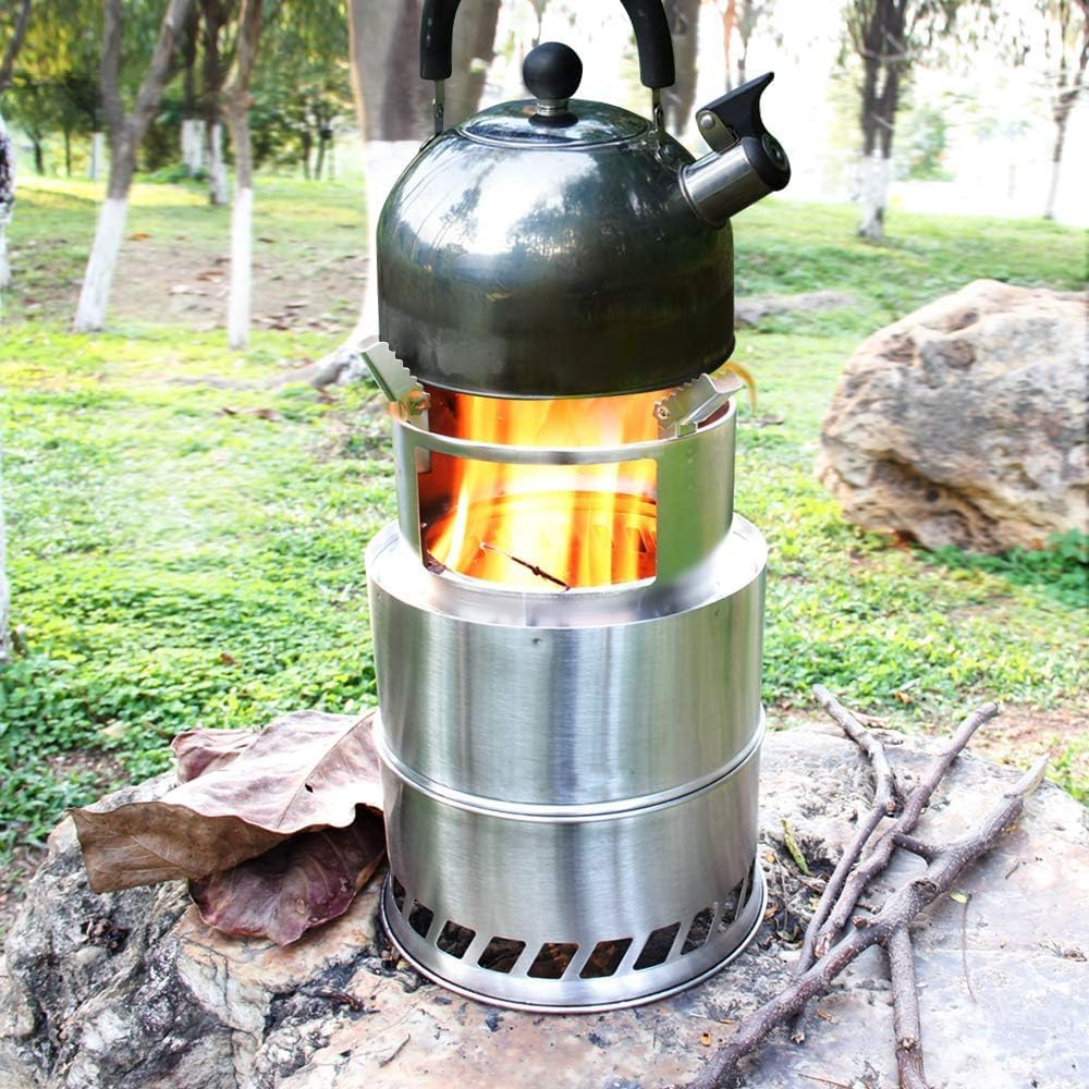 Camping Stove, Mini Camp Wood Stove Portable Stainless Steel Wood Burning Sto... - Picture 8 of 13