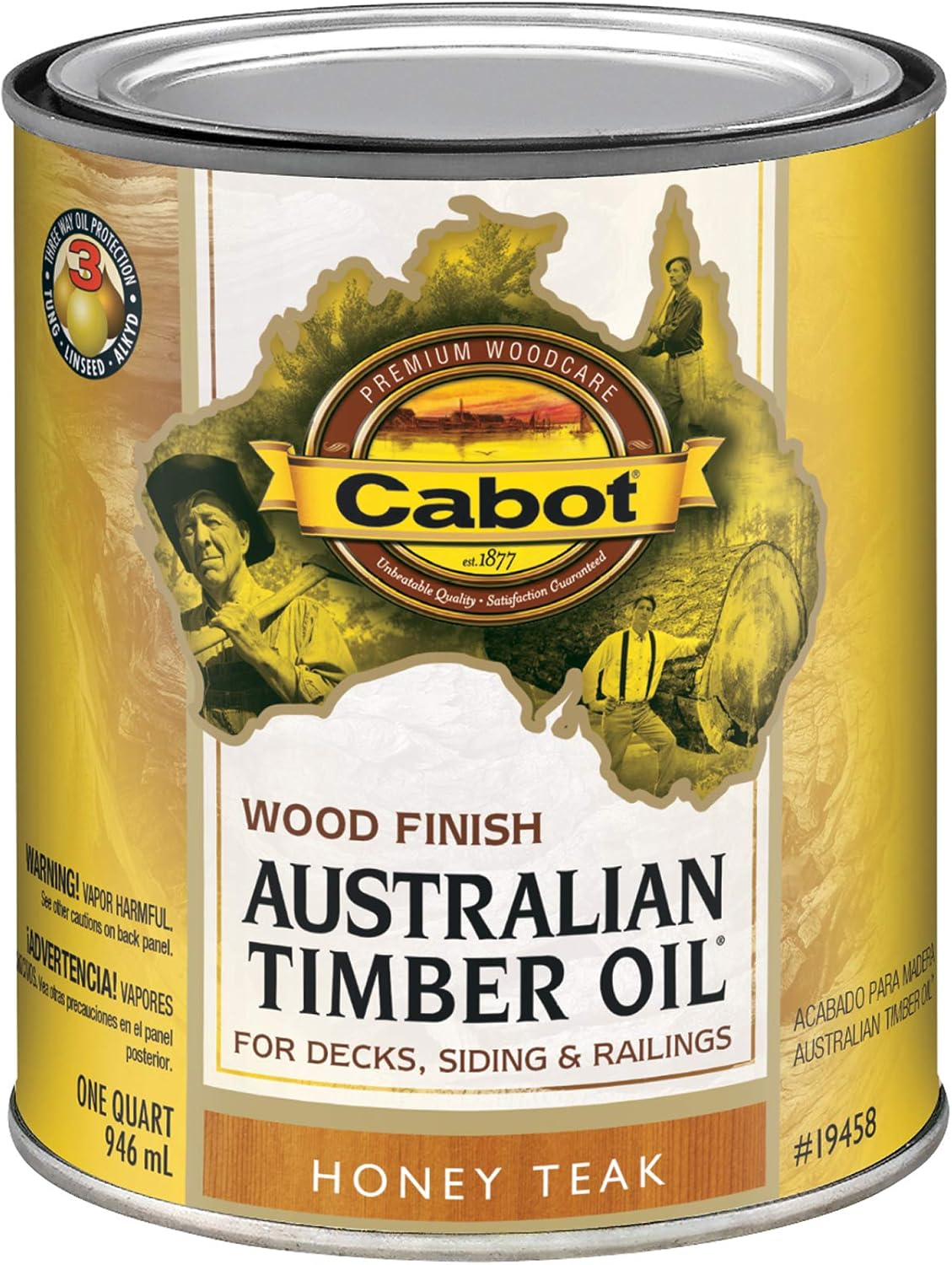 Australian Timber Oil Wood Stain and Protector, Honey Teak, 1 Quart