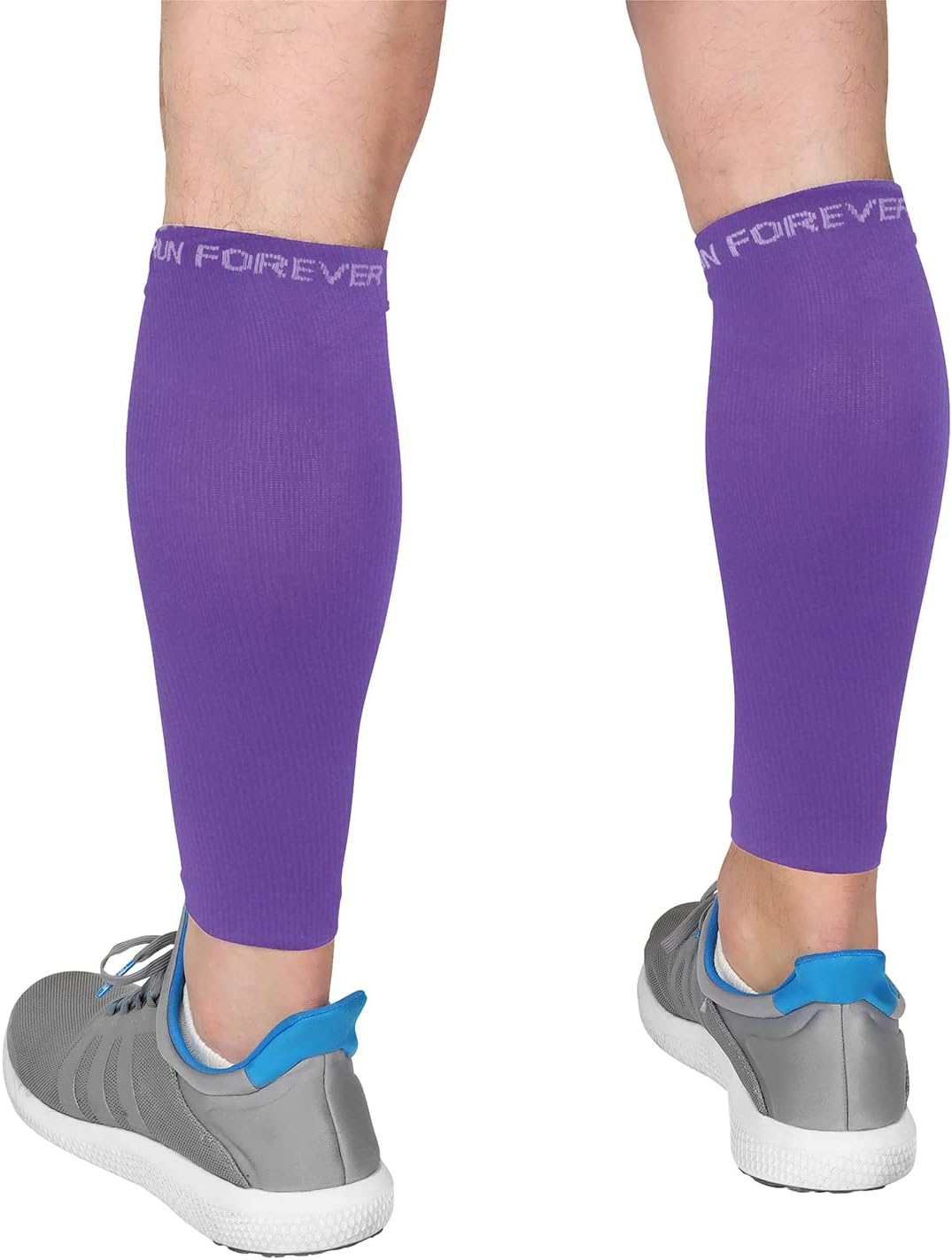 Run Forever Calf Compression Sleeves - Leg Brace - Purple - Medium