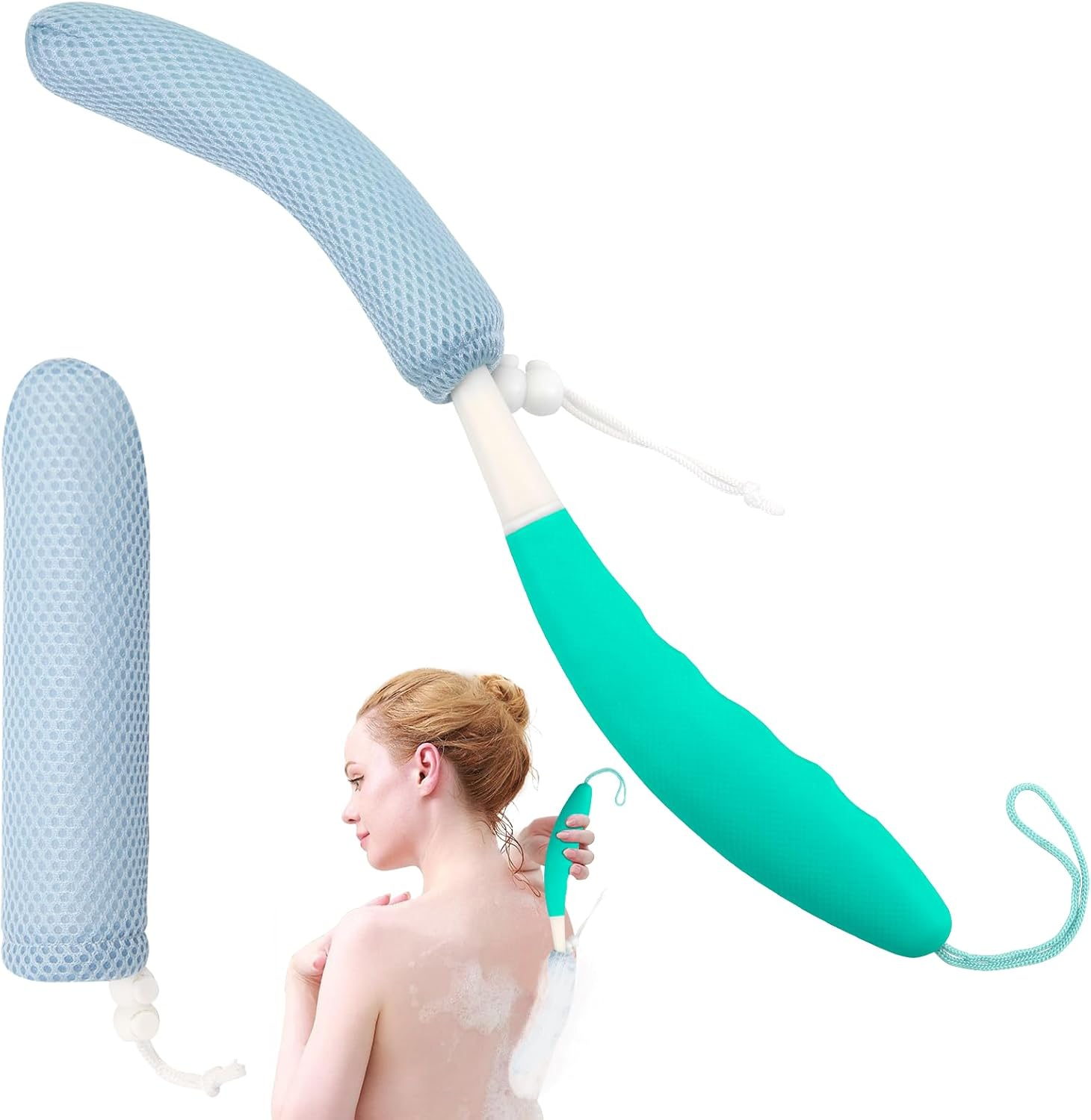 Shower Back Brush with Long Handle, 15.35