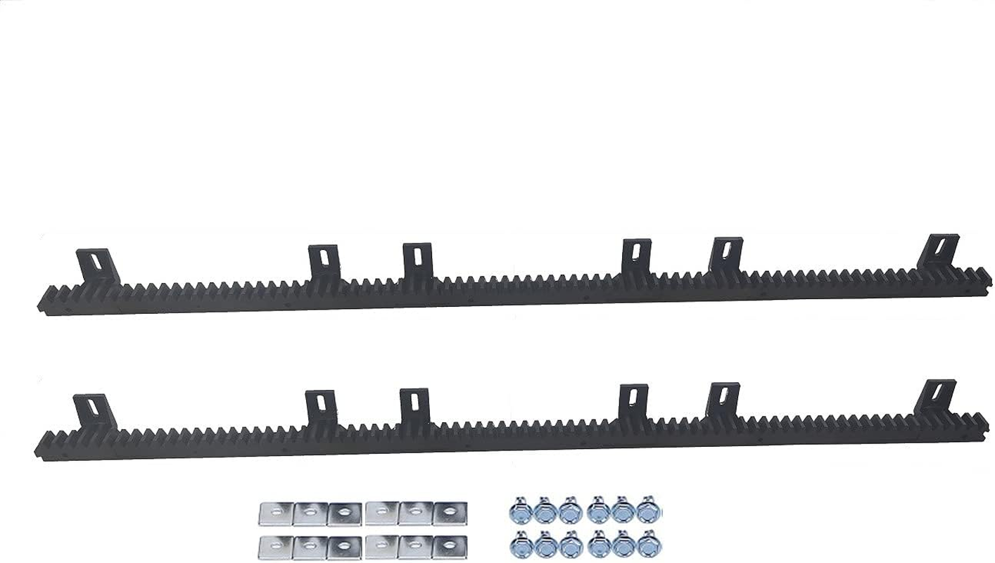 Nylon Gear Rack for DK1350 Automatic Sliding Gate Openers with Installation Hardware(2Pcs, 6.56Ft)
