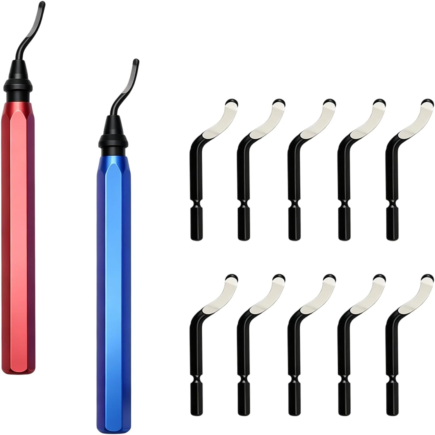 2PCS Deburring Tool Kit with 10 Blades for 3D Printing & Metal