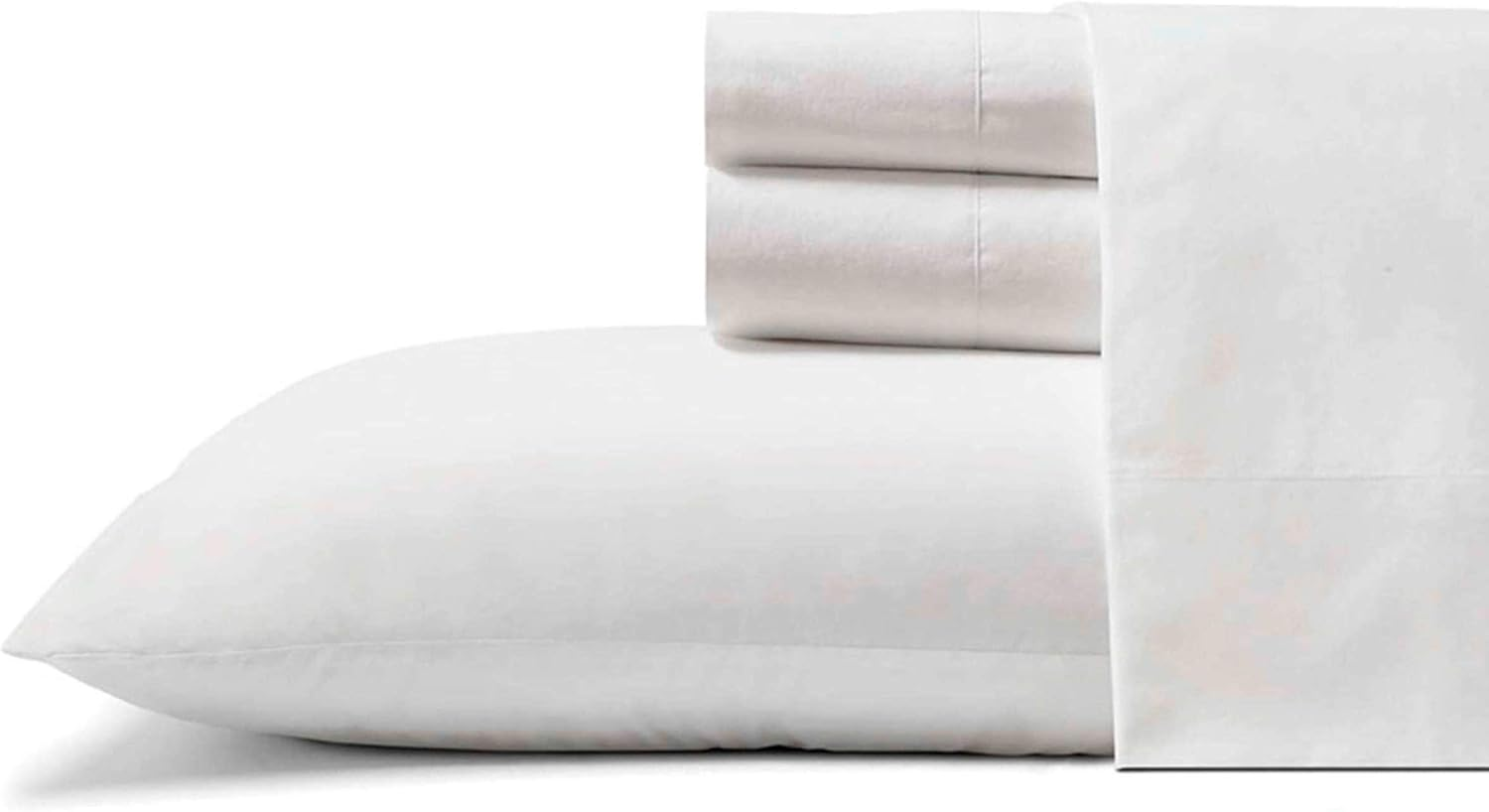 - King Sheets, Cotton Percale Bedding Set, Crisp & Cool, Stylish Bedding Set (Cool Zone White, King)