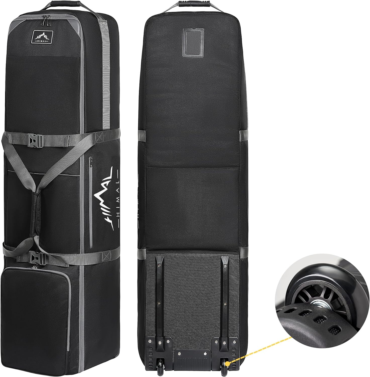 Golf Travel Bag with Wheels, 1200D Heavy Duty Oxford Fabric Golf Travel Case for Airlines