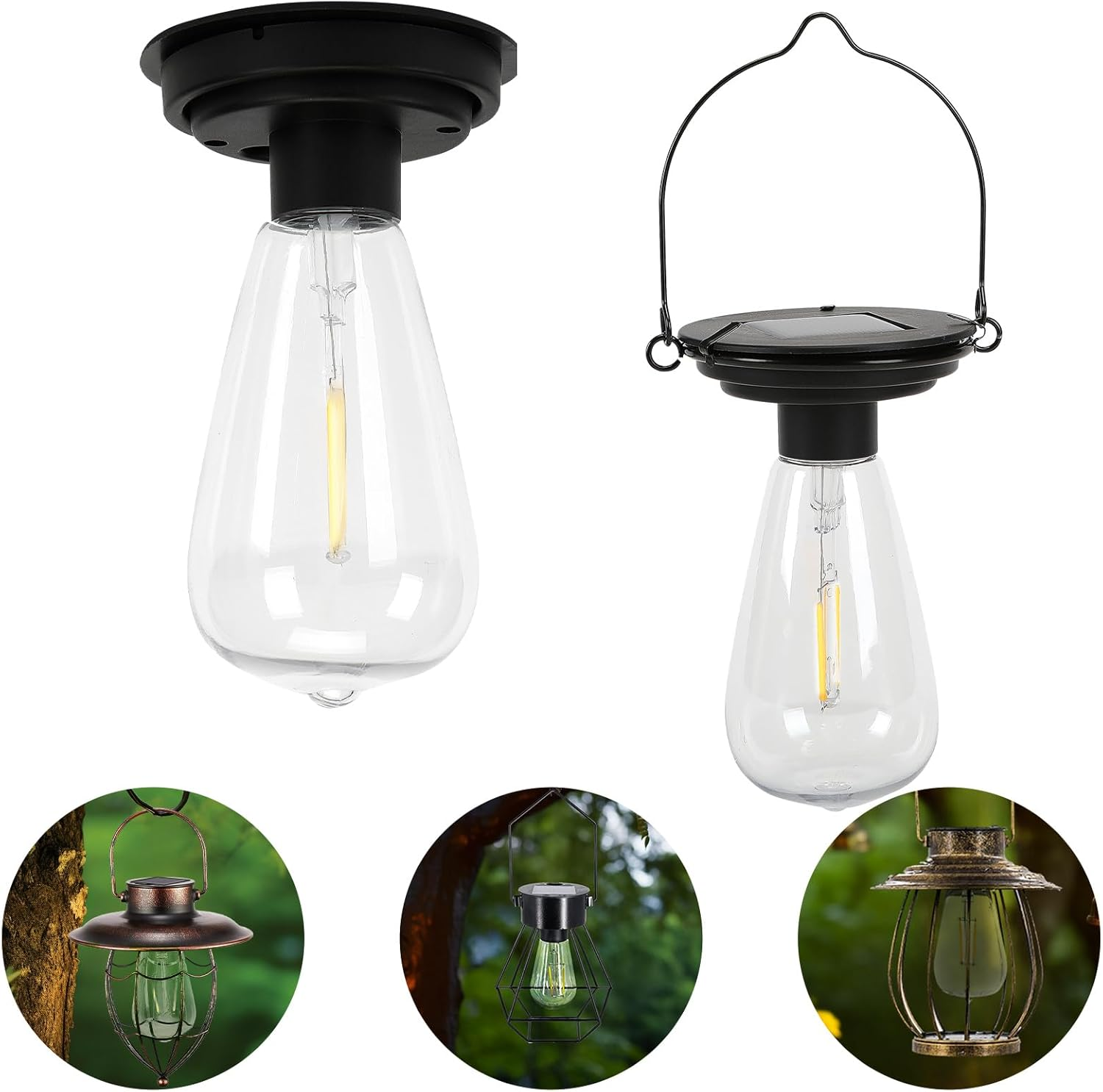 Replacement Solar Light Parts-Solar Lanterns Outdoor Waterproof Two Sizes for Versatile Switching 1 Pack They Can Serve as Accessories or Stand Alone as Lanterns