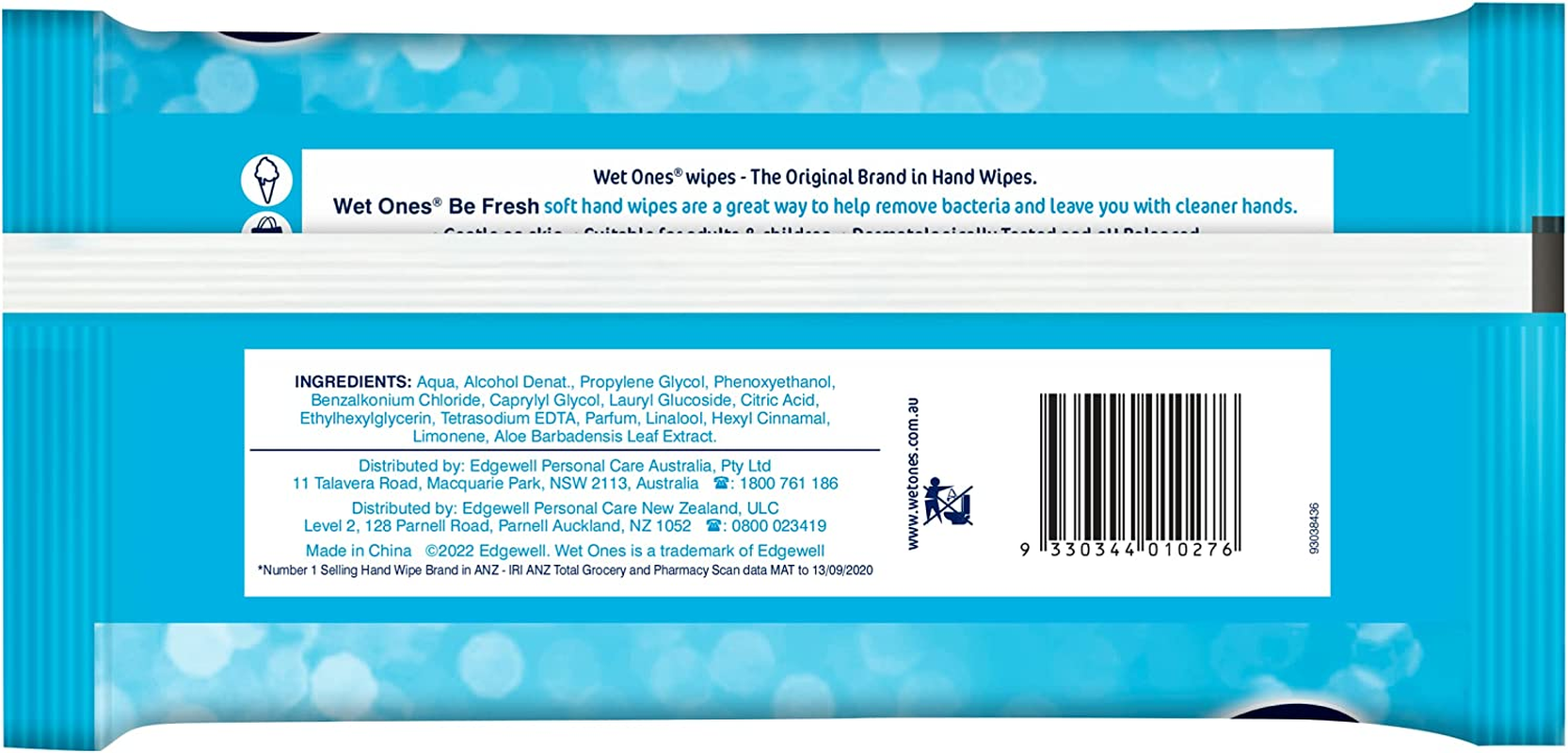 Wet Ones Be Fresh Antibacterial Hand & Body Wipes, Value Pack, 80 Wipes, Gent... - Picture 3 of 15