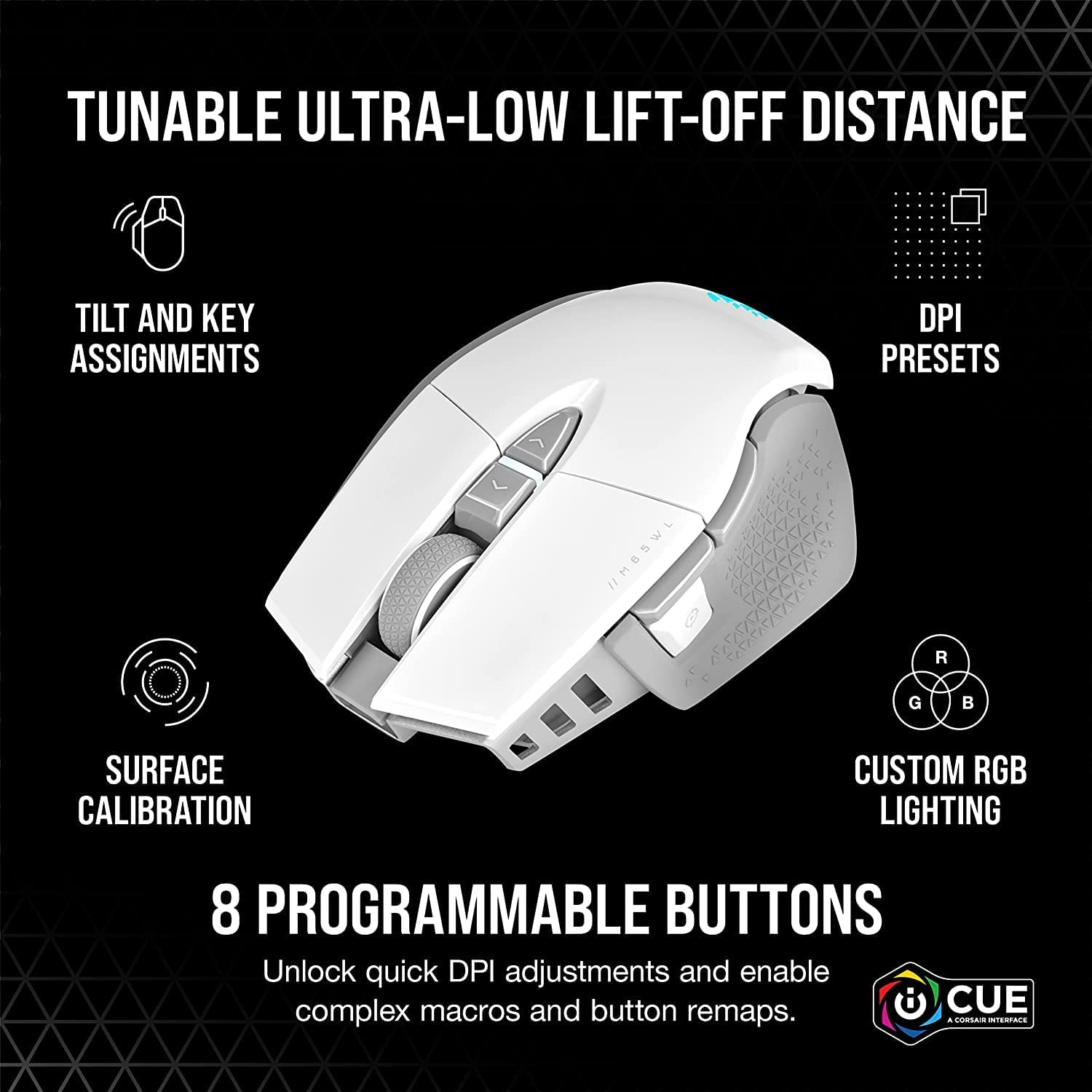 CORSAIR M65 RGB ULTRA WIRELESS, Tunable FPS Wireless Gaming Mouse (Sub-1ms SL... - Picture 8 of 14