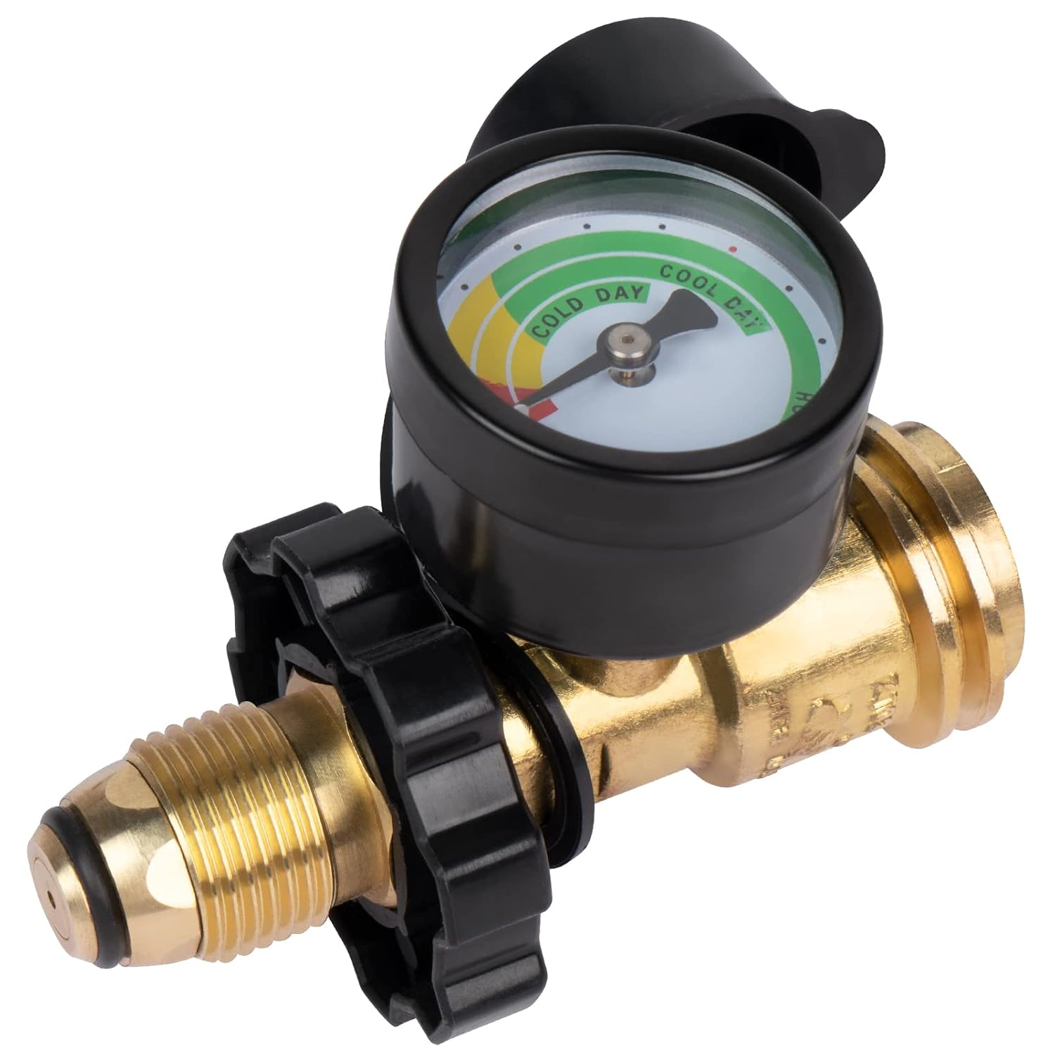 Propane Tank Gauge Level Indicator, Connect to 5-100lb Propane Tanks, Accurate Propane Gauge with POL for Propane Cylinder, RV Camper, Propane Heater, Fire Pit, Gas Grill and More