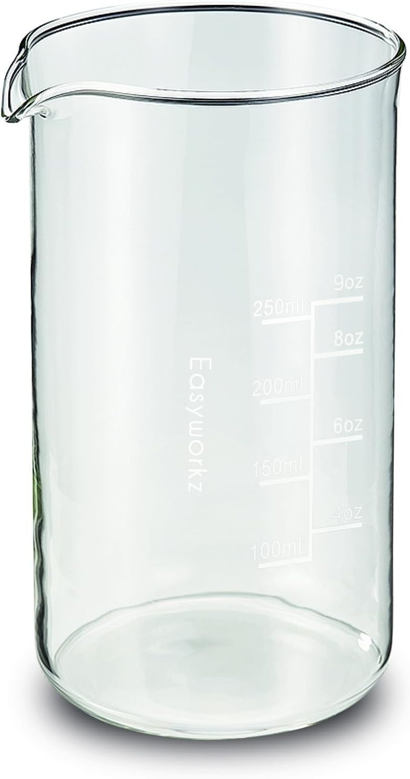 Borosilicate Glass Replacement Beaker for 350Ml French Press Coffee Maker | Heat Resistant Borosilicate Glass, Easy to Assemble, Compatible for Most Major Brands, Dishwasher Available