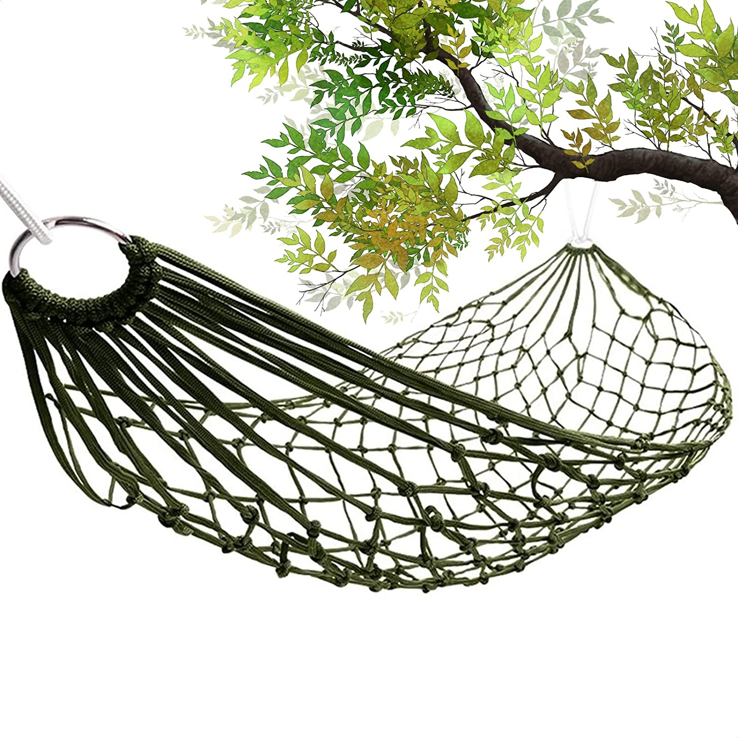 Mesh Rope Hammocks for outside - Sleeping Hammock Nylon Camping - Hammock Large Weight Limit Swing Mesh Hammock Large Hammocks for outside Nylon Hammocks