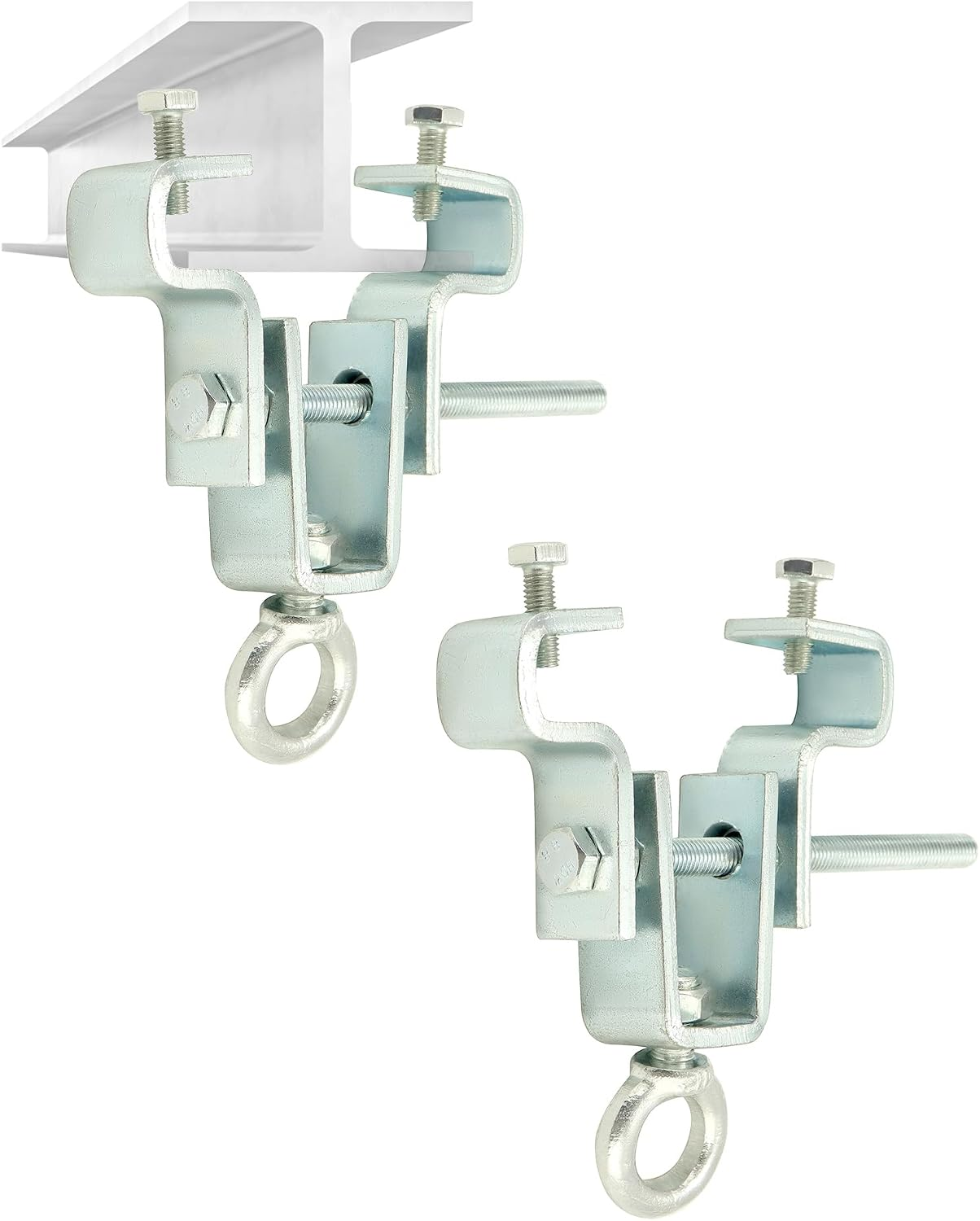 2 Pack Adjustable I Beam Hanger Clamp 2.5-7.5in Punch Bag Hooks Heavy Duty Mount