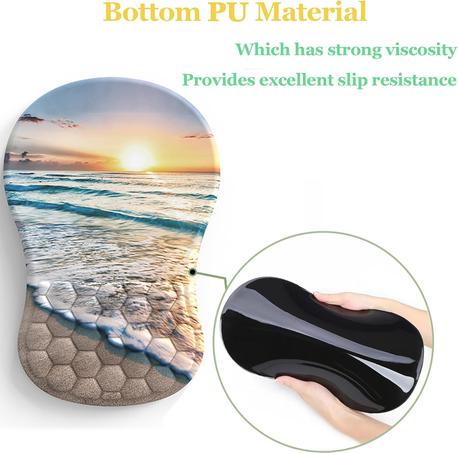 Emanya Ergonomic Large Mouse Pad Wrist Support with Massage Bump Dot Design f... - Picture 6 of 9