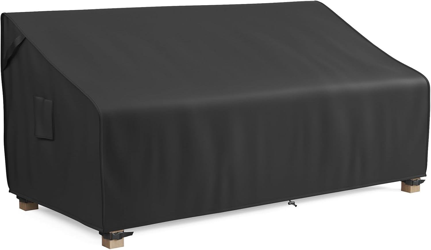 3-Seater Outdoor Couch Cover Waterproof, 80 Inch Patio Furniture Cover for Sofa, Heavy Duty Polyester & Double-Stitched Seams, Classic Black