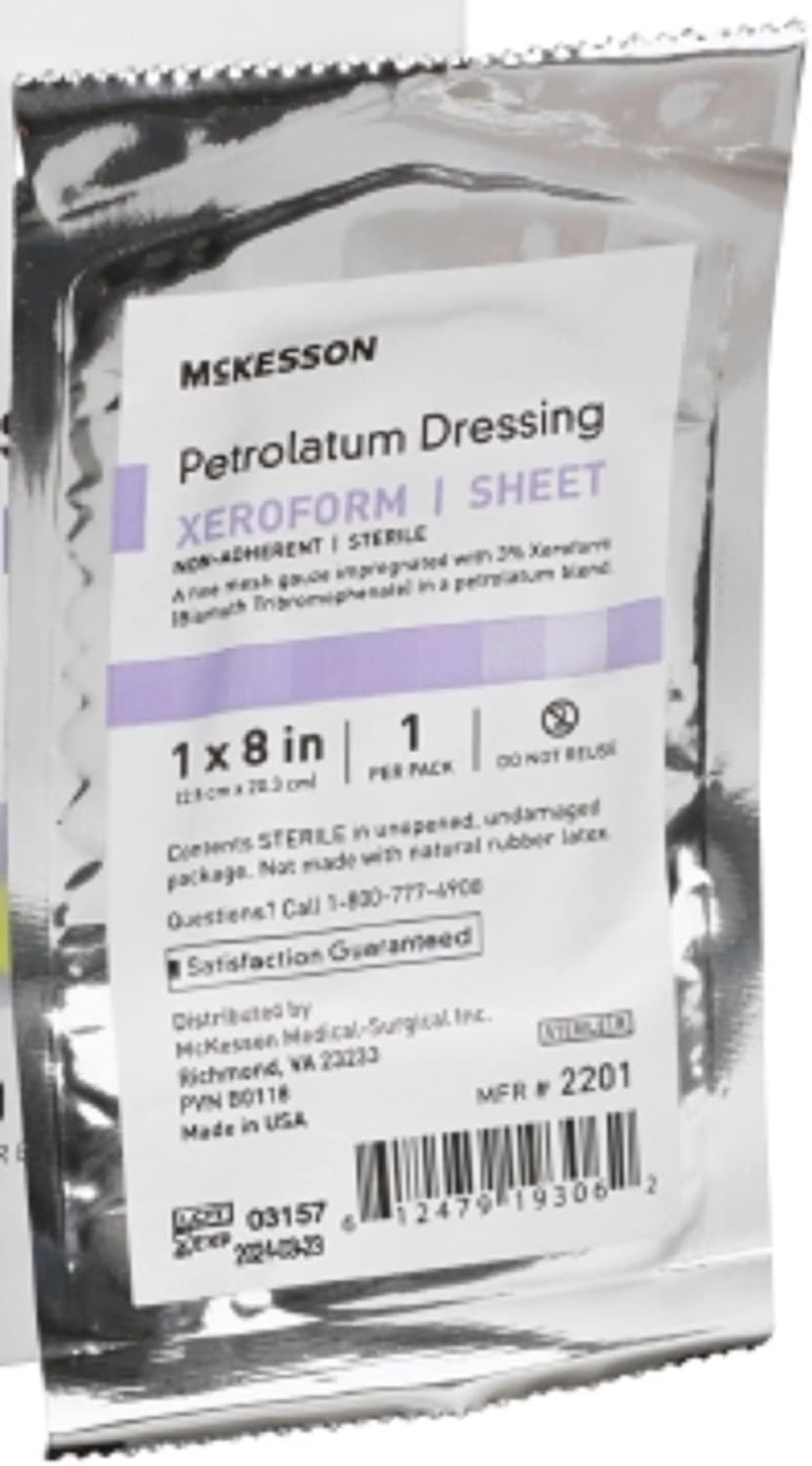Mckesson Xeroform Petrolatum Dressing - Impregnated Gauze Dressings for Burn