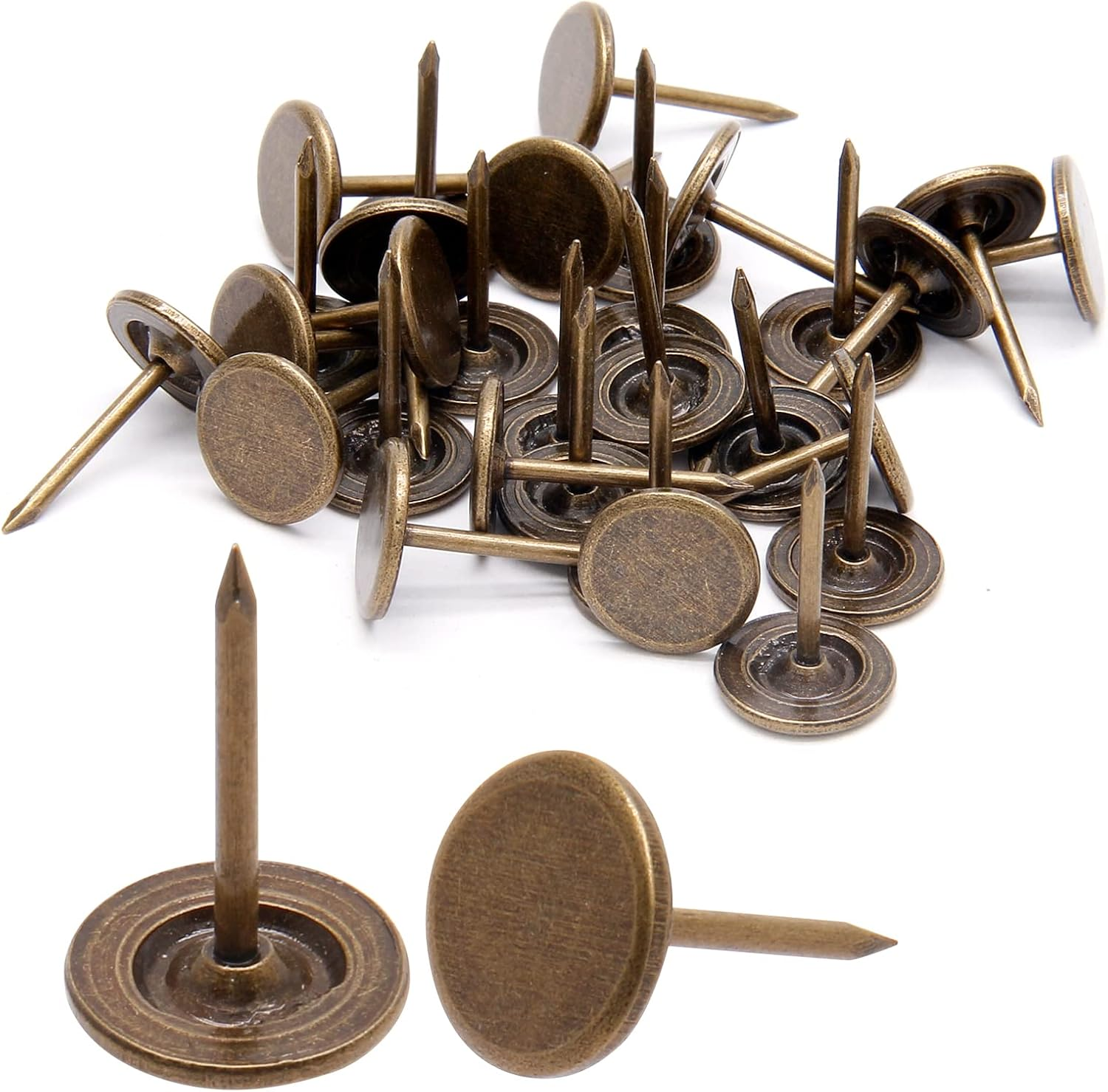 Clavos para Tapiceria Bronce Muebles 11mm x 17mm 0.43 In x 0.67 In 100Pcs Deco