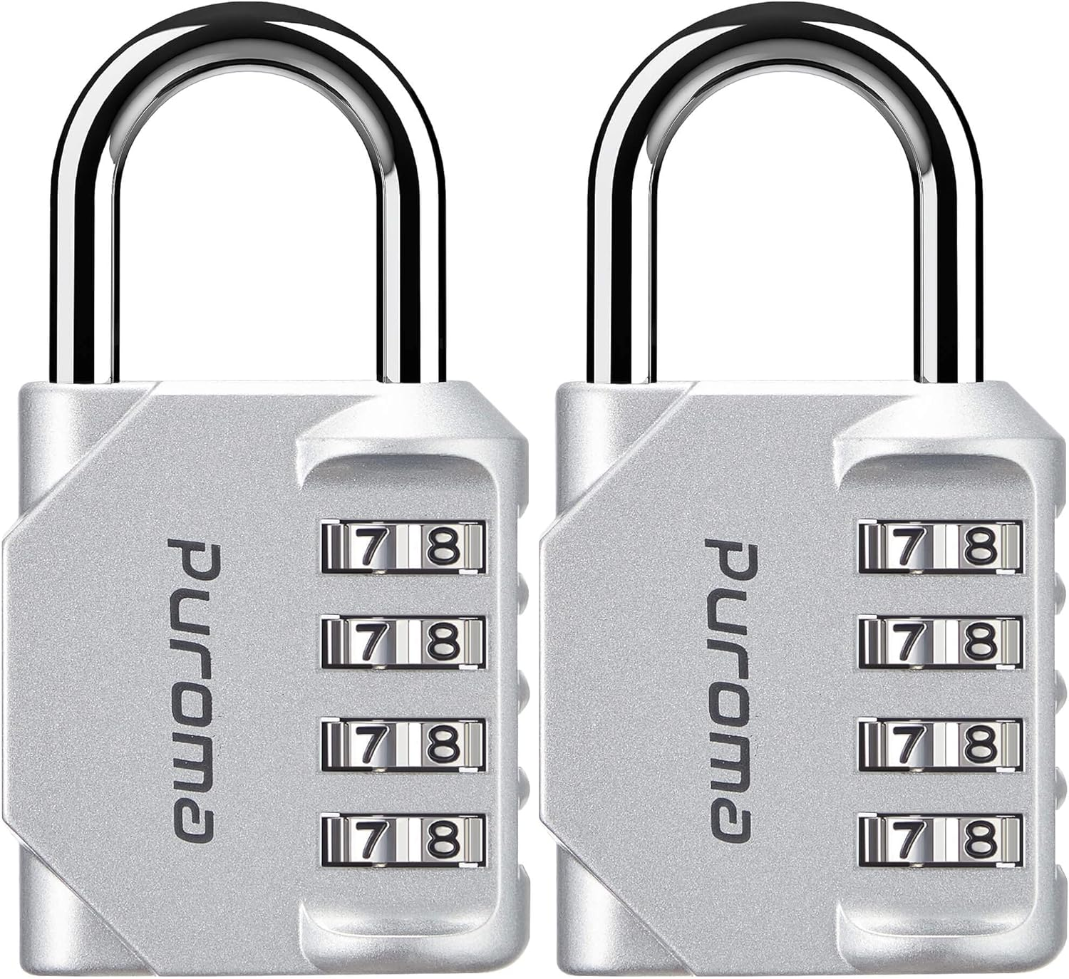 2 Pack Combination Lock for Locker 4 Digit Outdoor Waterproof Padlock for School, Gym, Sports, Fence, Toolbox, Gate, Case, Outdoor, Hasp Storage, Cabinets (Silver)