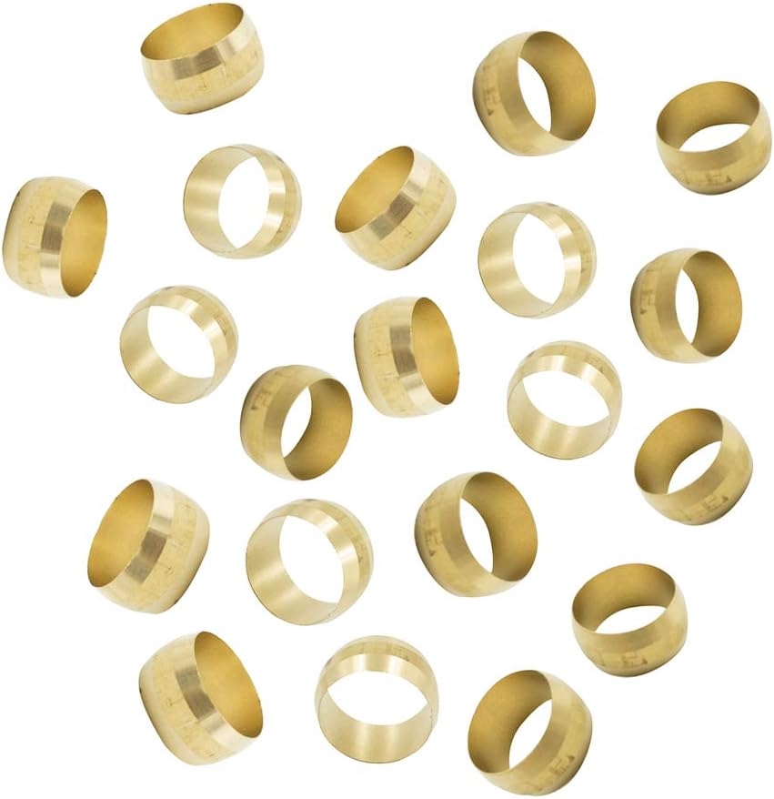 Brass Compression Fitting Sleeve Ferrules 1/4