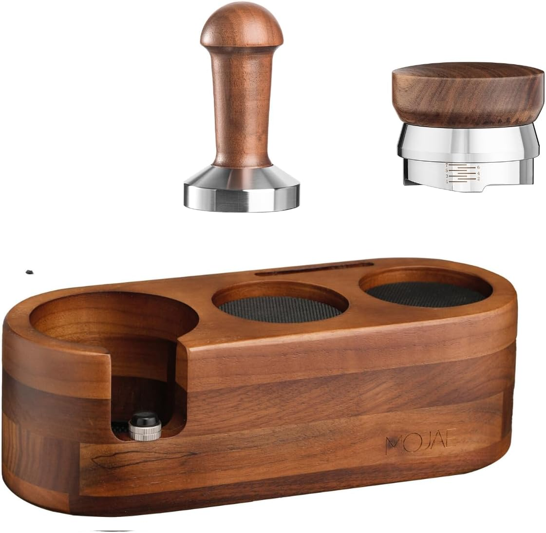 MOJAE 58mm Espresso Kit: Wooden Tamper, Distributor & Station for Home Baristas