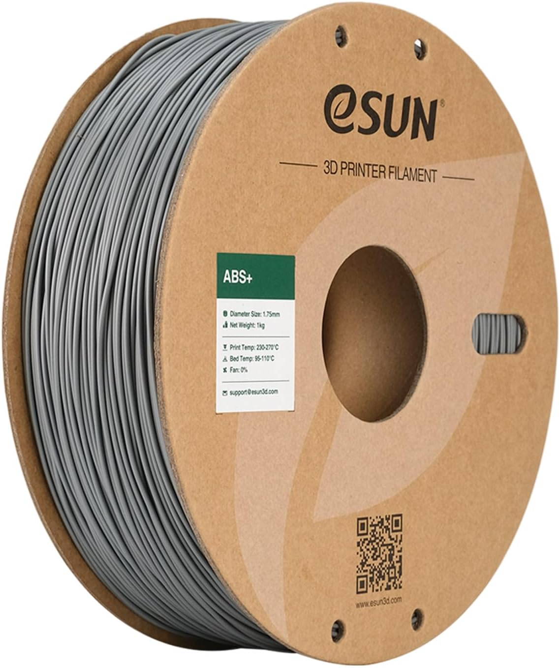 ABS+ Filament 1.75Mm, Low Warping 3D Printer Filament ABS Plus, Dimensional Accuracy +/- 0.05Mm, 1KG Spool (2.2 LBS) 3D Printing Filament for 3D Printers, Silver