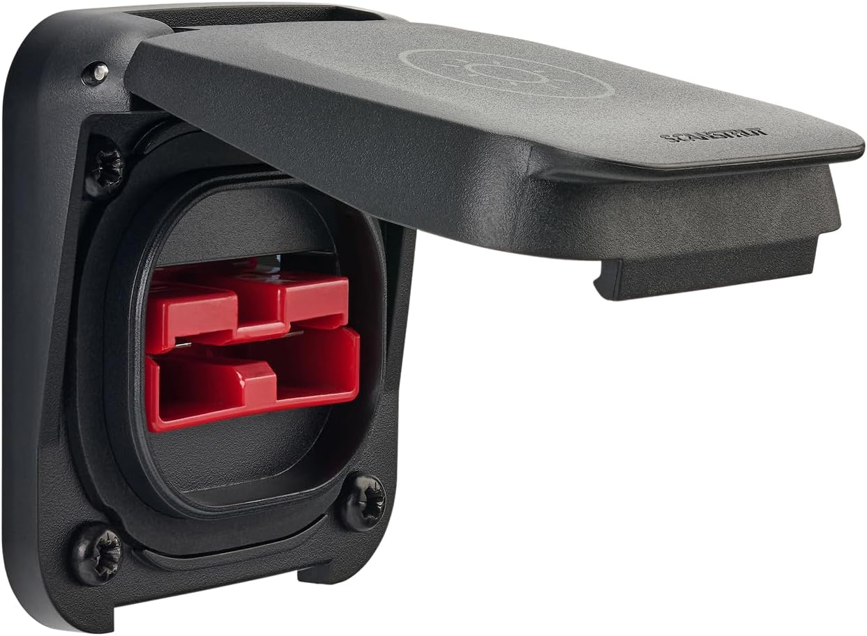 Ventura SC-V-S1 Anderson 50A Solar Connection (Red), IP68/IP69K Waterproof SB50 Port, 600V DC, Marine-Grade Flush Mount for RV, Van & Off-Grid Power