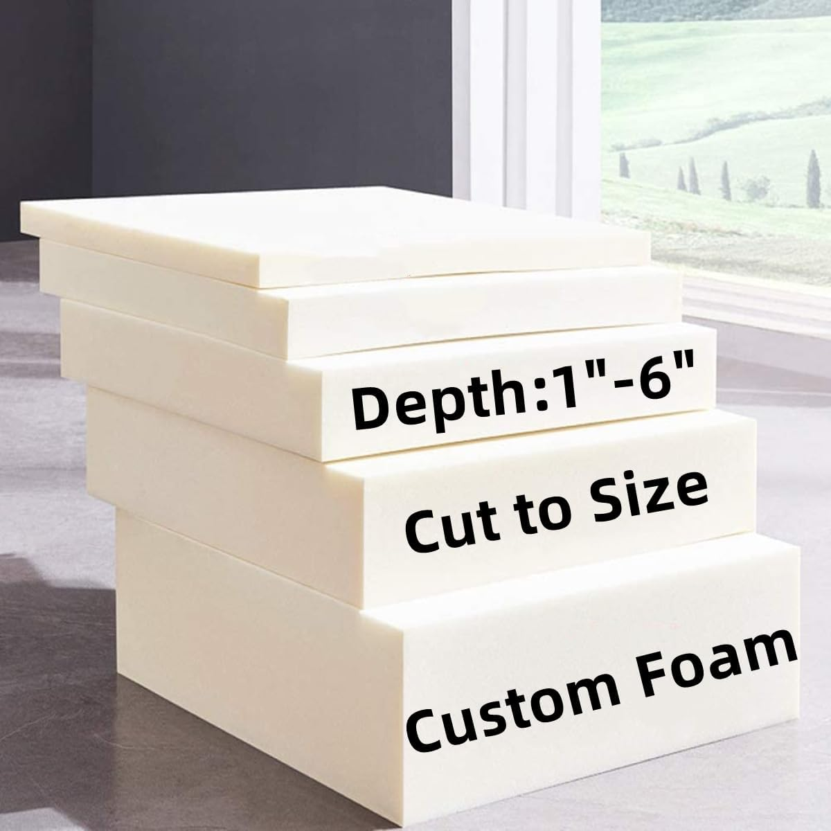 SINCERE Custom Foam Cushion Filling Replacement, Cut to Size Floor Mattress P... - Picture 3 of 13
