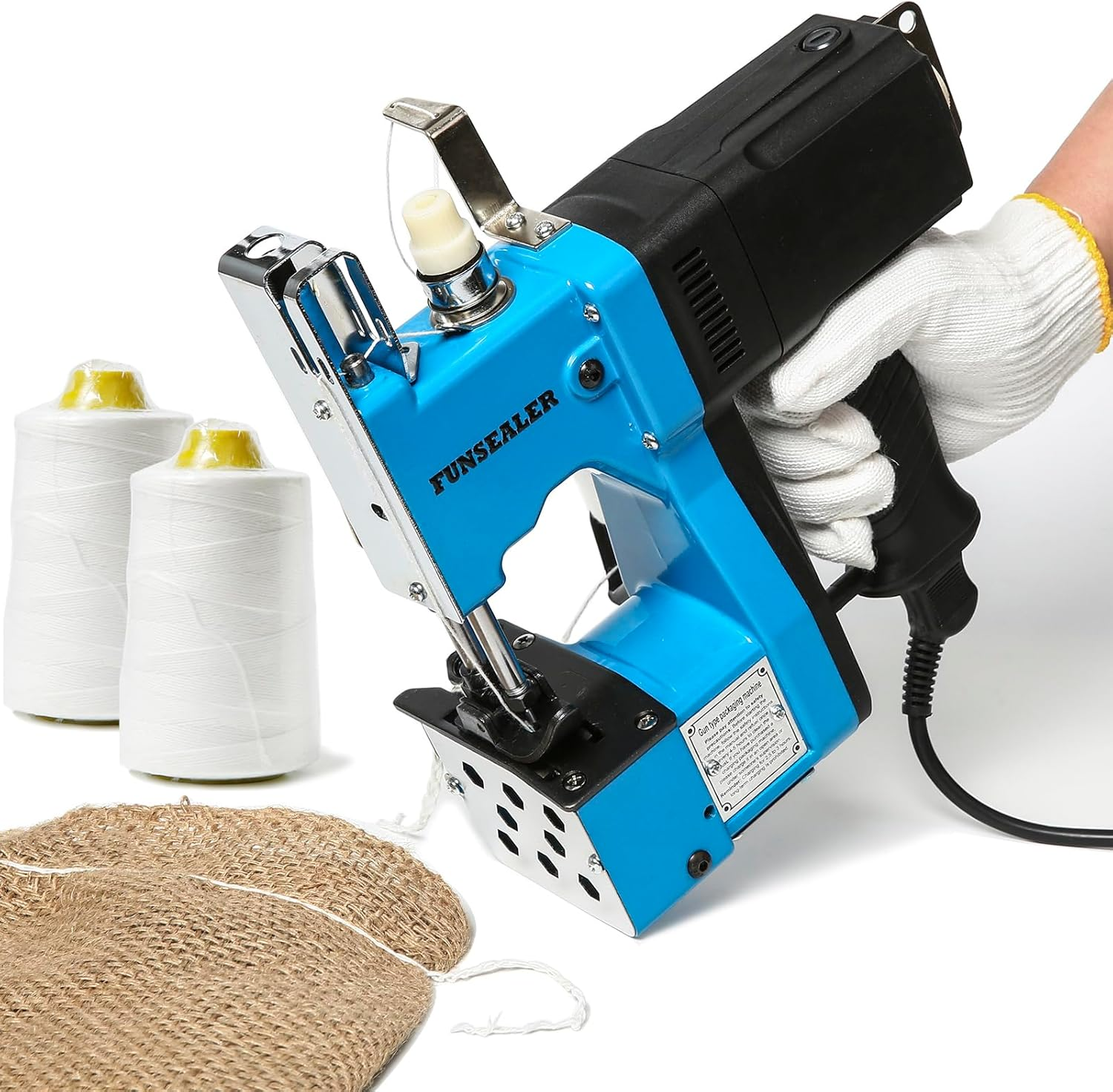 Portable Bag Sewing Machine, Heavy Duty Bag Closing Machine for Burlap Bags Sand Bags Come with Thread