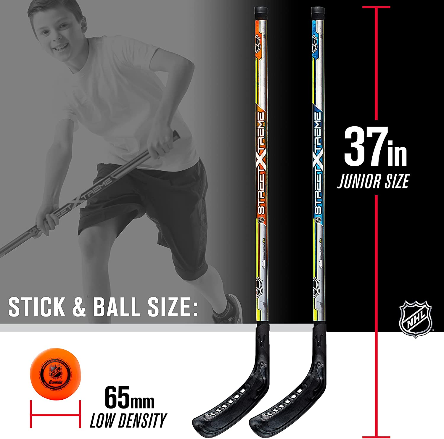 Franklin Sports NHL Kids Street Hockey Stick Set - includes (2) Youth Street ... - Picture 4 of 11