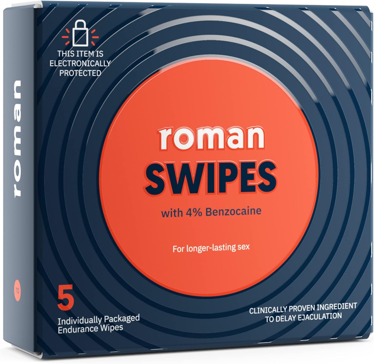 Swipes | Fast-Acting, Convenient, Over-The-Counter Wipes Increase Stamina, Formulated with 4% Benzocaine, Features Discreet Packaging | 5-Pack