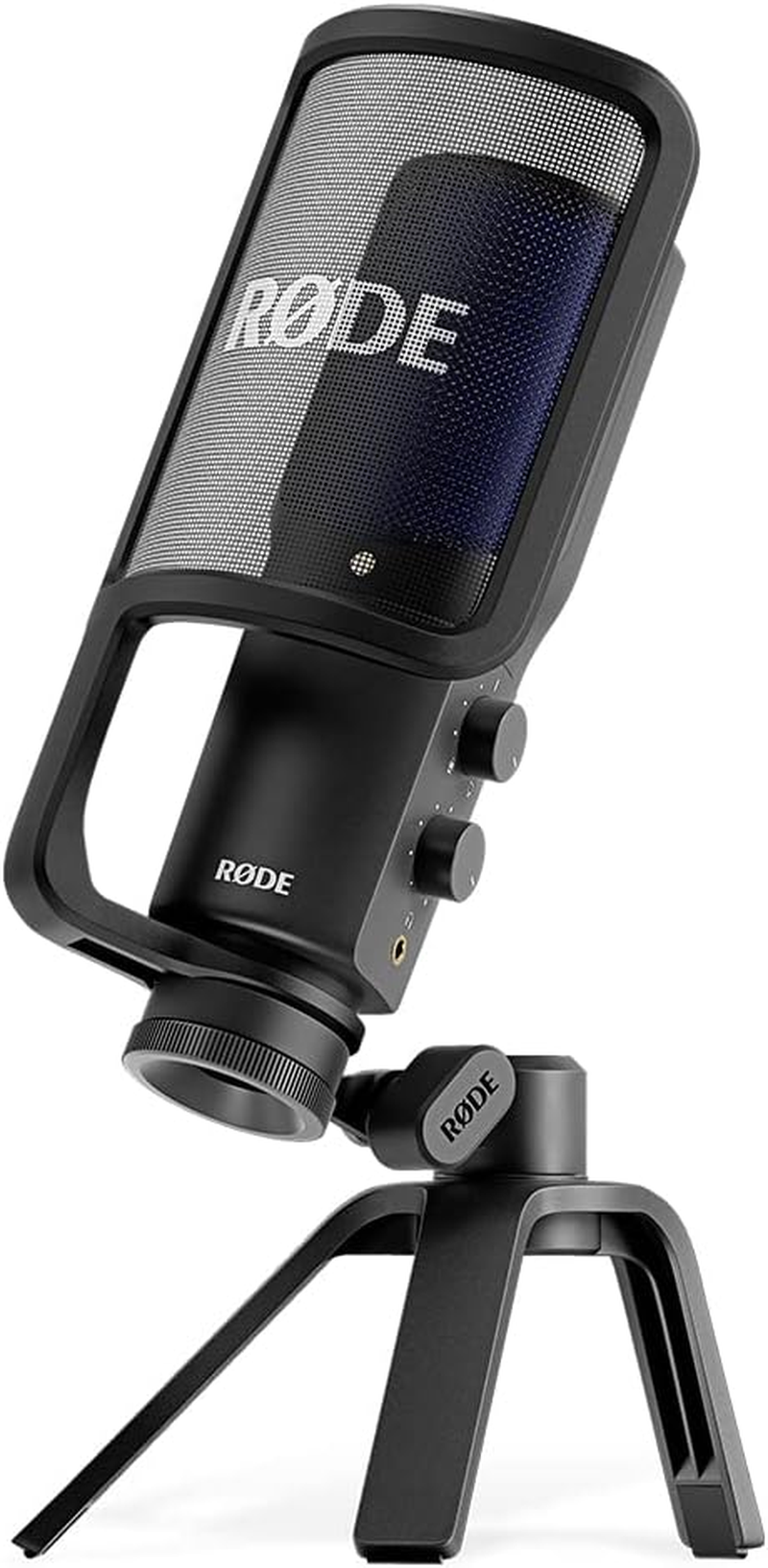 RØDE NT-USB+ Professional-Grade USB Condenser Microphone for Recording Studio Quality Audio Directly to a Computer or Mobile Device, Black