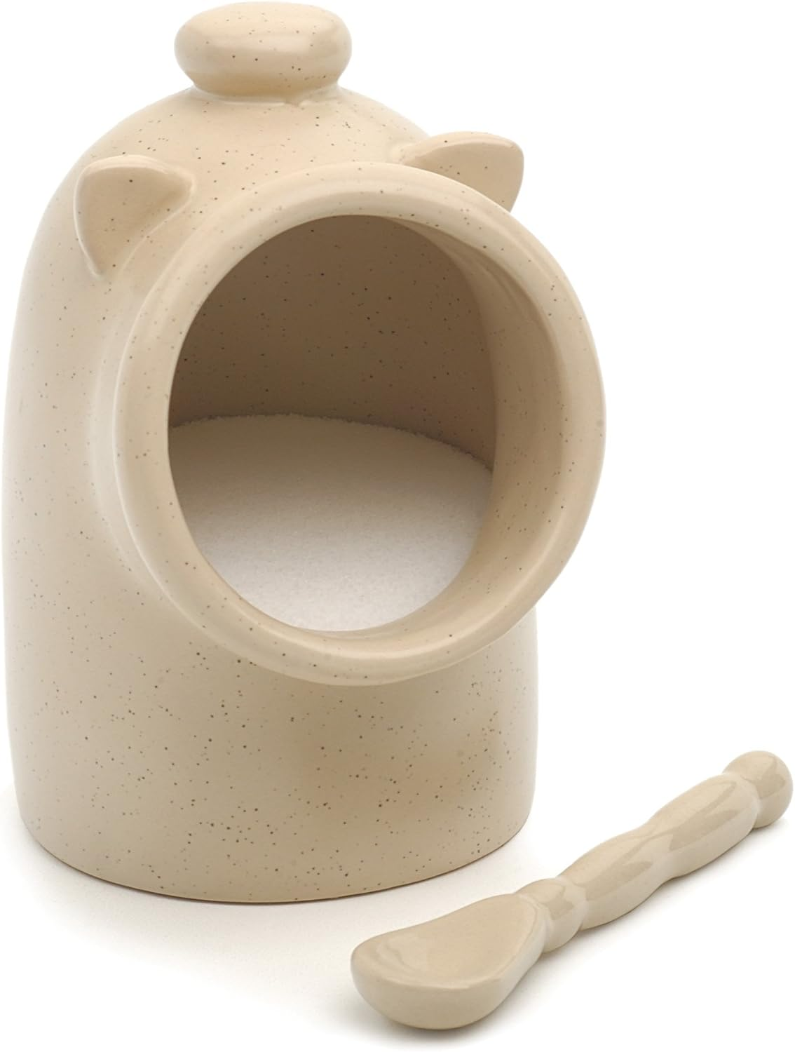 RSVP International Stoneware Salt Pig and Spoon Set, Wide Mouth, Dishwasher S... - Picture 7 of 15