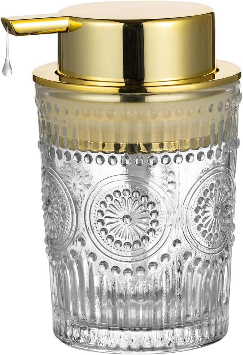 Glass Liquid Soap Dispenser with Gold Pump, Liquid Hand Soap Dispenser for Ba... - Picture 12 of 20