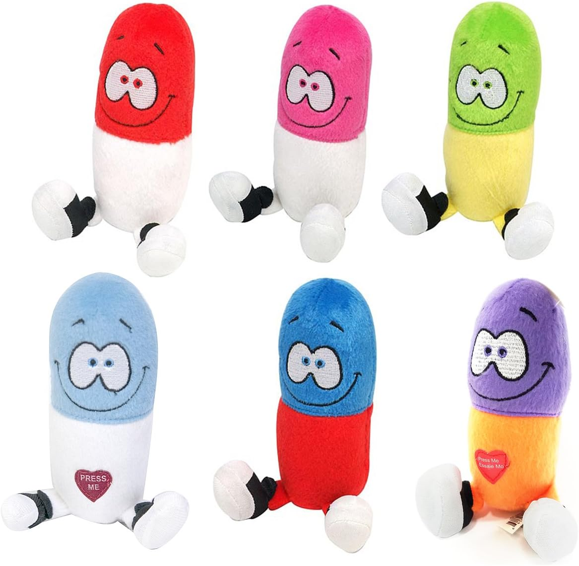 Just for Laughs Happy Pill Giggling Plush 6-Pack