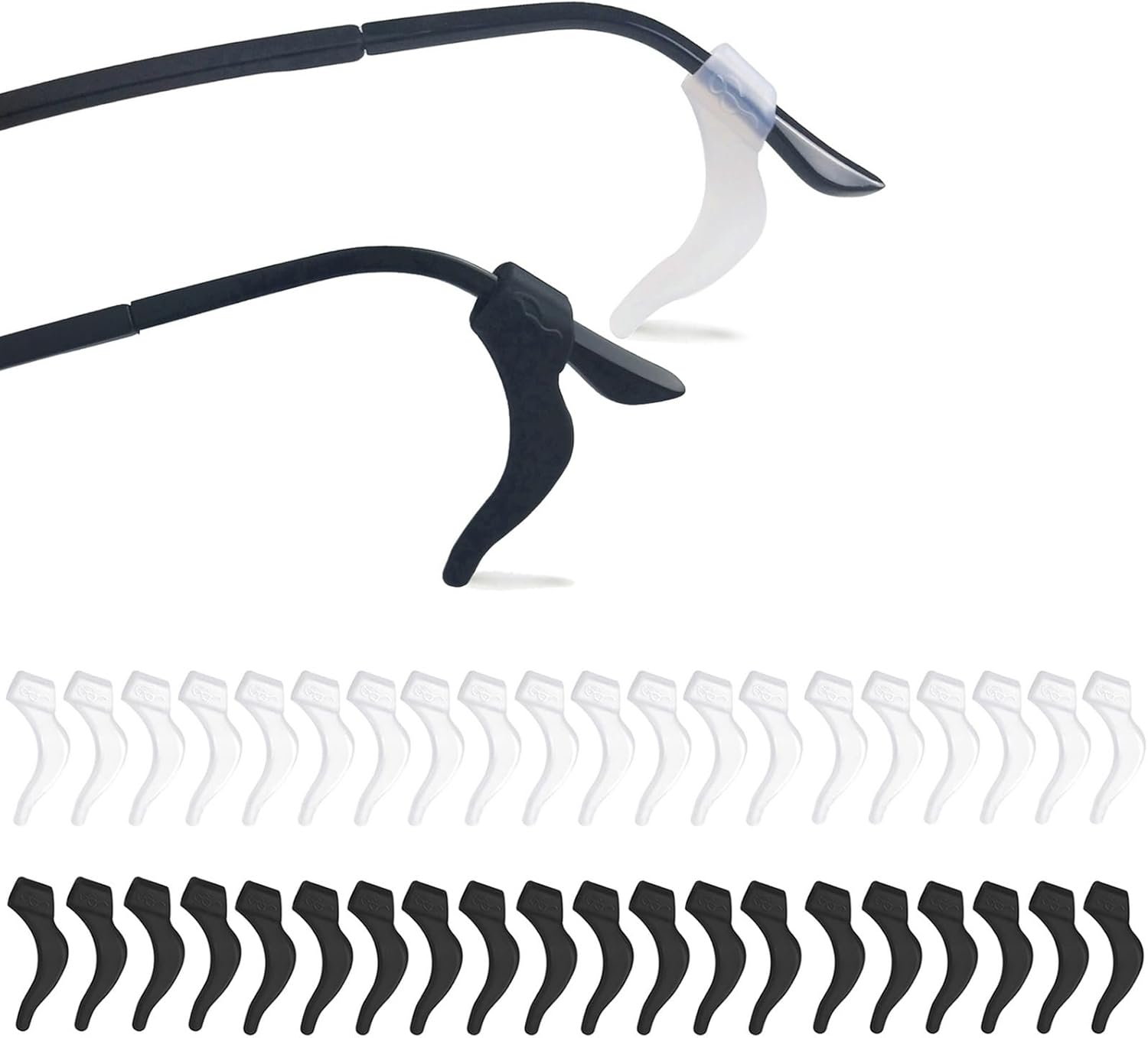 20 pares clips de silicona antideslizantes para las orejas de las gafas soporte