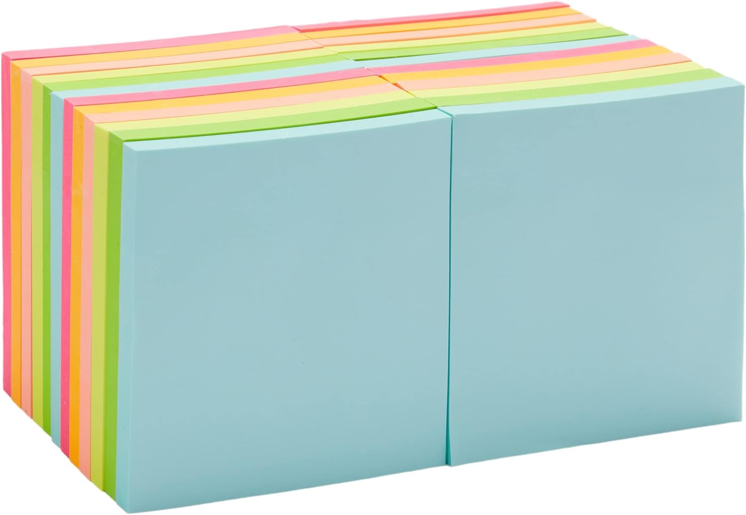 Square Sticky Notes, Office Supplies for Desk, 3-X-3-Inch, 24-Pack, Assorted Colors