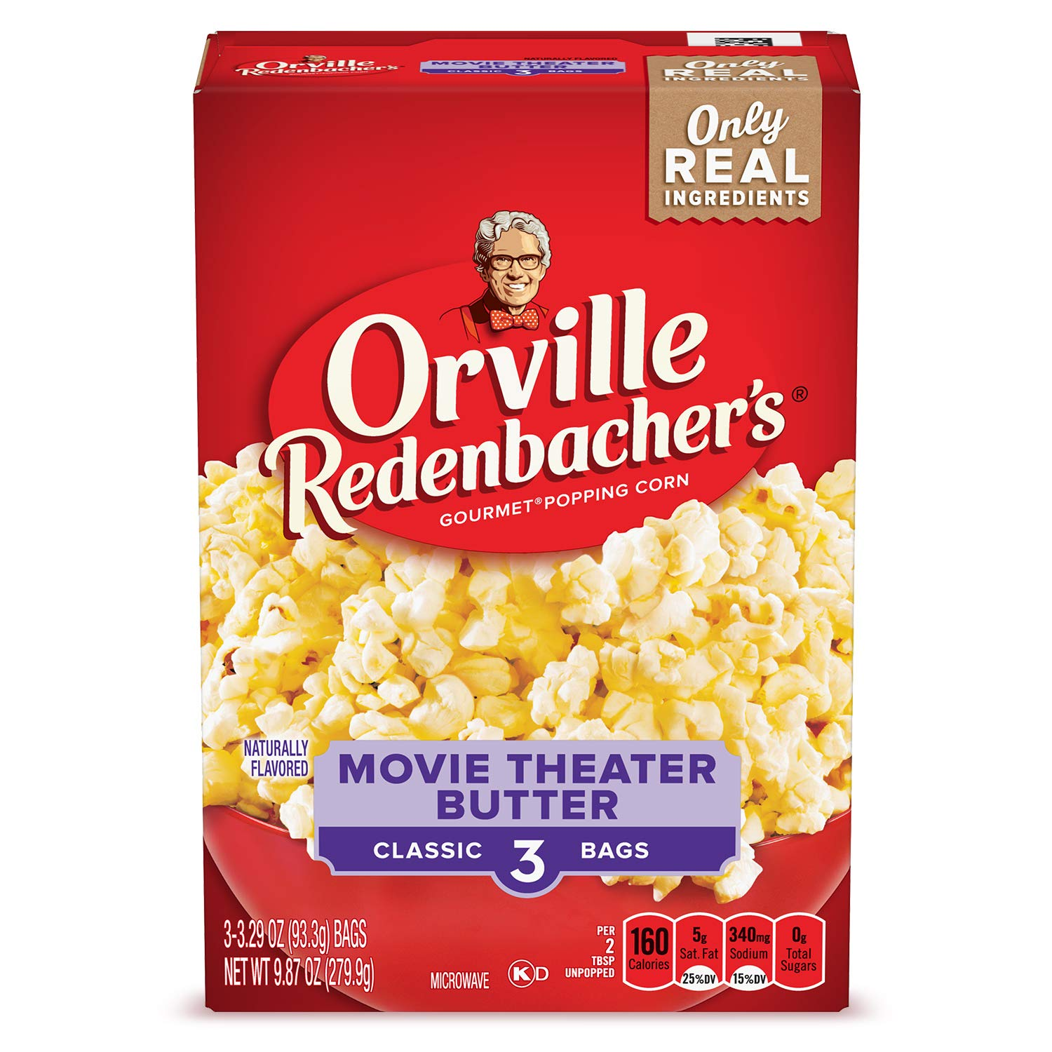 Microwave Popcorn, Movie Theater Butter Flavor, 3.29 Oz., 3-Count (12 Boxes)