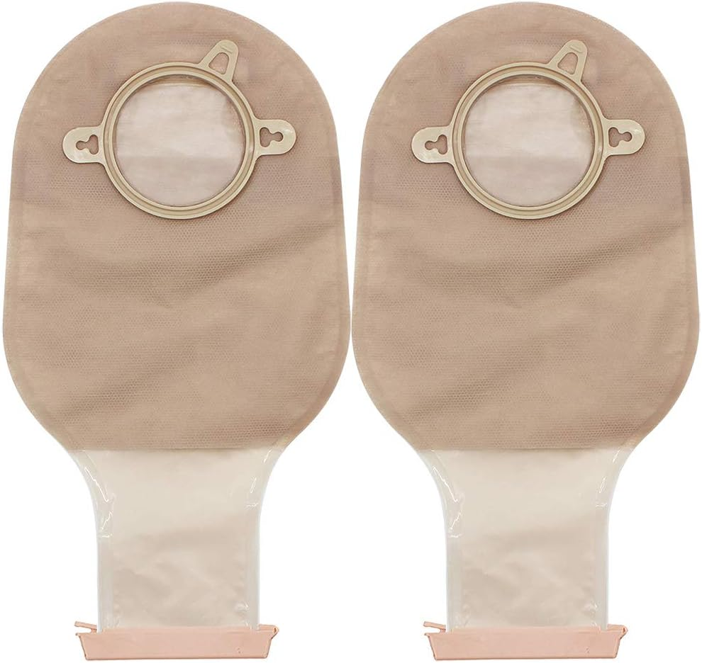 Lotfancy Colostomy Bags, 10PCS Two-Piece Drainable Pouches with Clamp Closure for Colonoscopy Ostomy Stoma Care (No Skin Barriers), Ileostomy Supplies