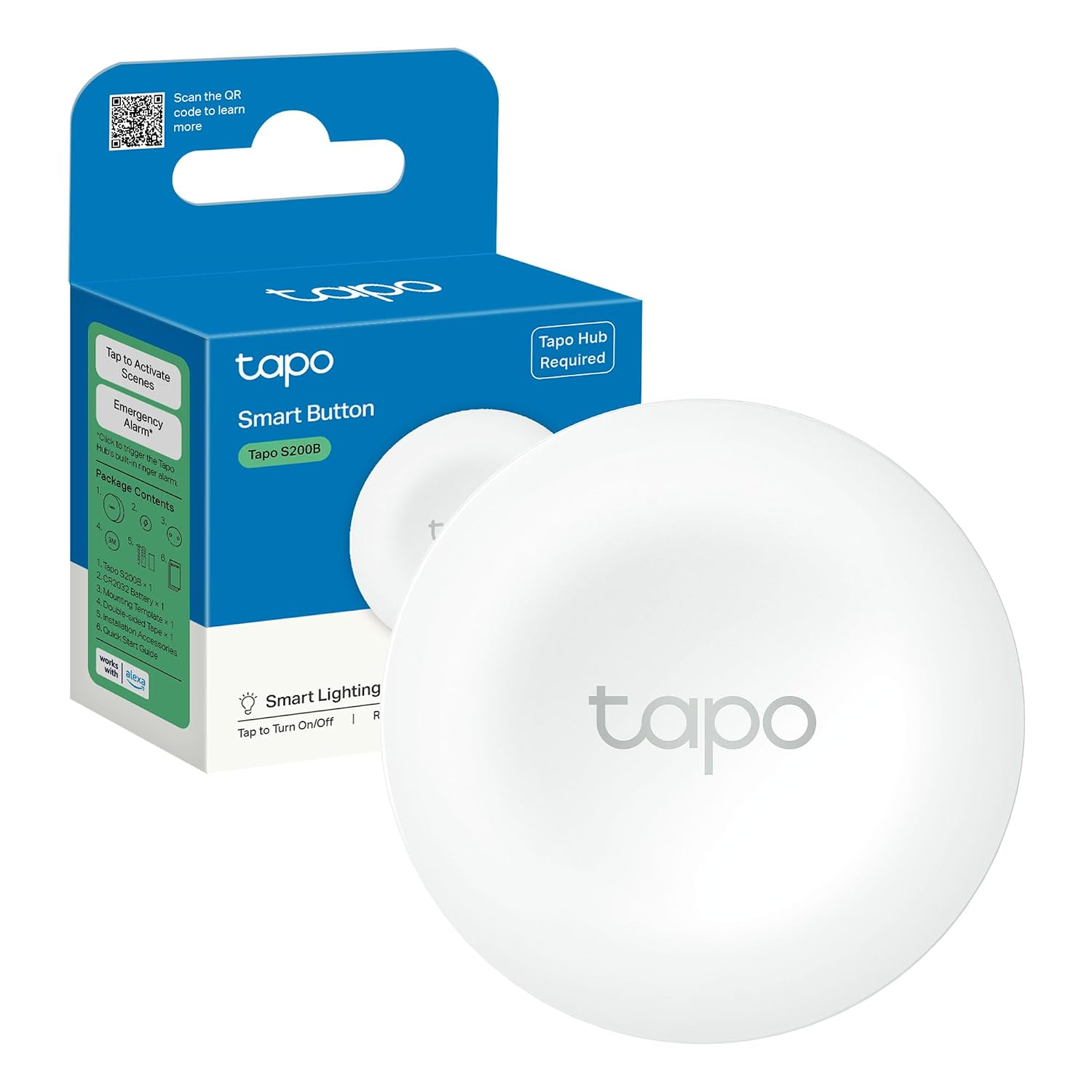 Tapo S200B Smart Button, Wireless Smart Switch Remote Control, Hub Required | Smart Actions, Battery Powered, Flexible Placement, Works with Tapo Hub, Control Tapo Lights, Plugs & More