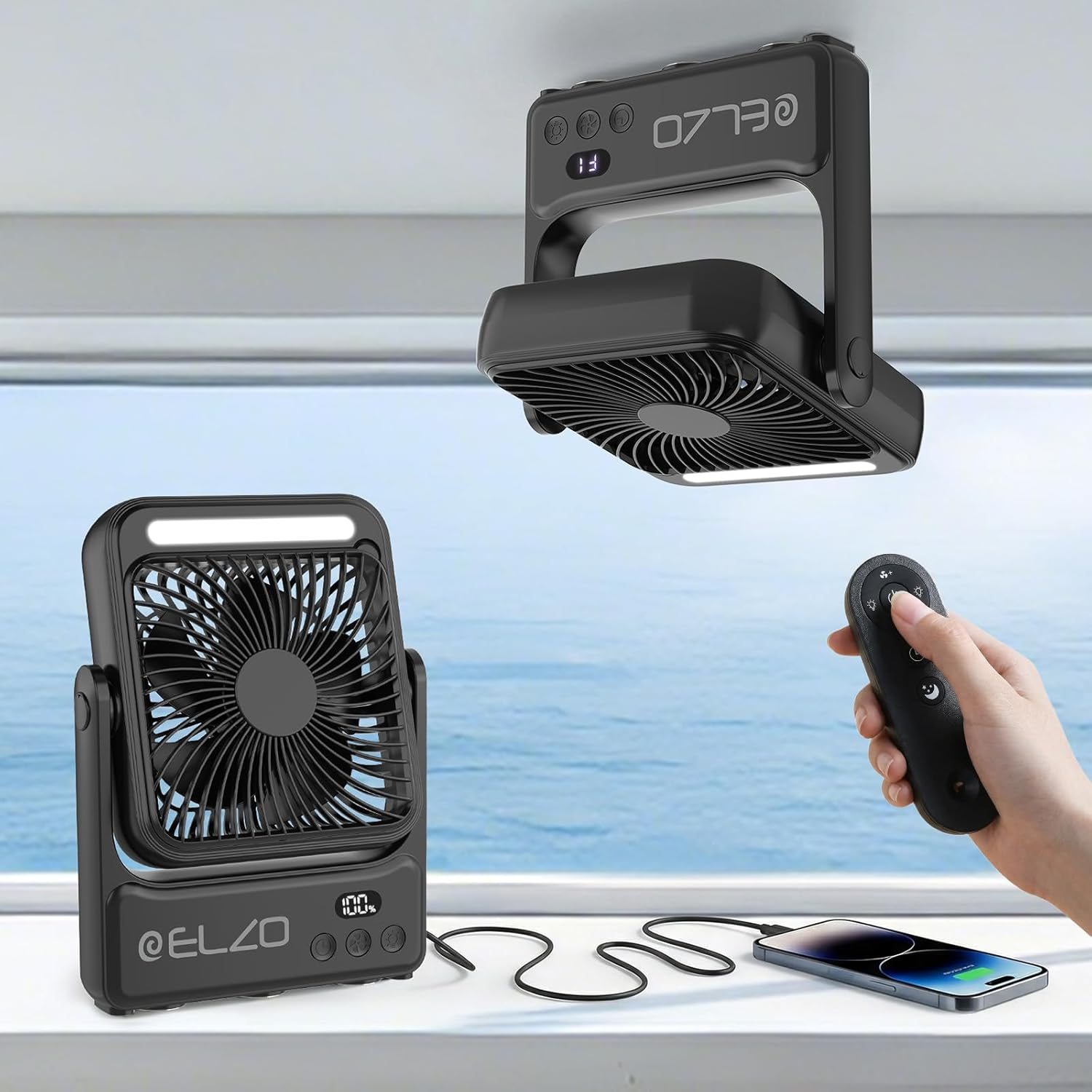 ELZO Magnetic Travel Fan 10000Mah for Cruise Ship Cabin, Upgrade Rechargeable Portable, 4-Speed with Hook, for Cruise Approved Essentials 2026, Camping