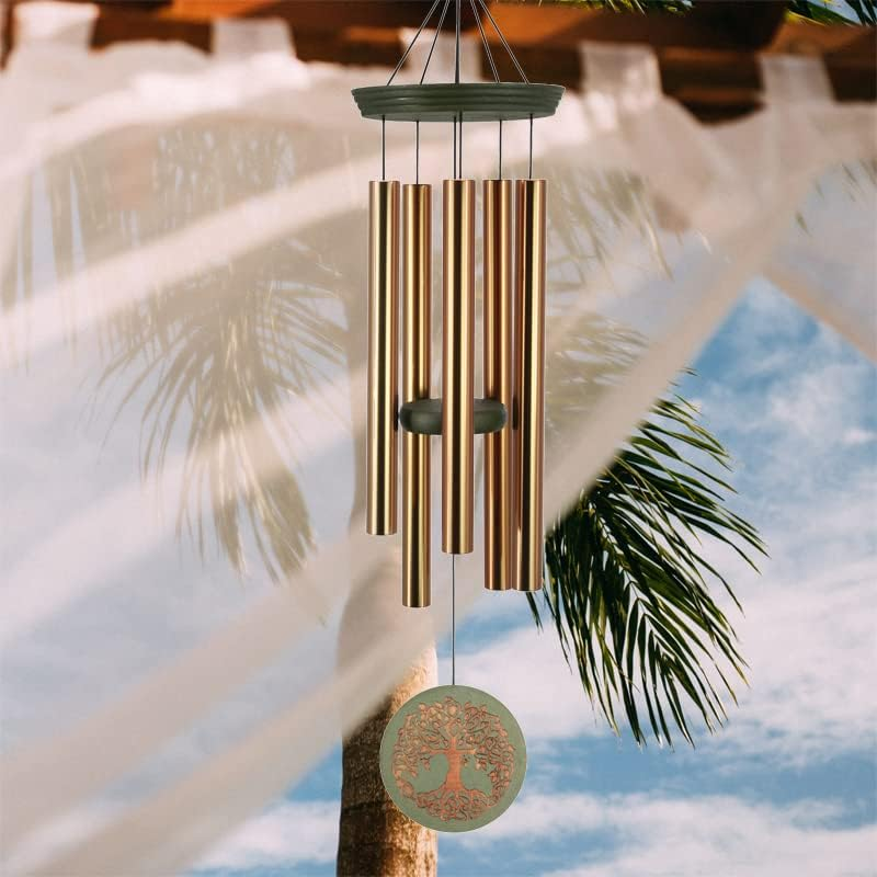 Wind Chimes for outside Engraved Tree of Life,Wind Chime Outdoors Deep Tone,33 Inch Memorial Wind Chimes for Loss of Loved One, Memorial/Sympathy/Gift Chime,Decor of Home, Garden, Patio, Backyard.