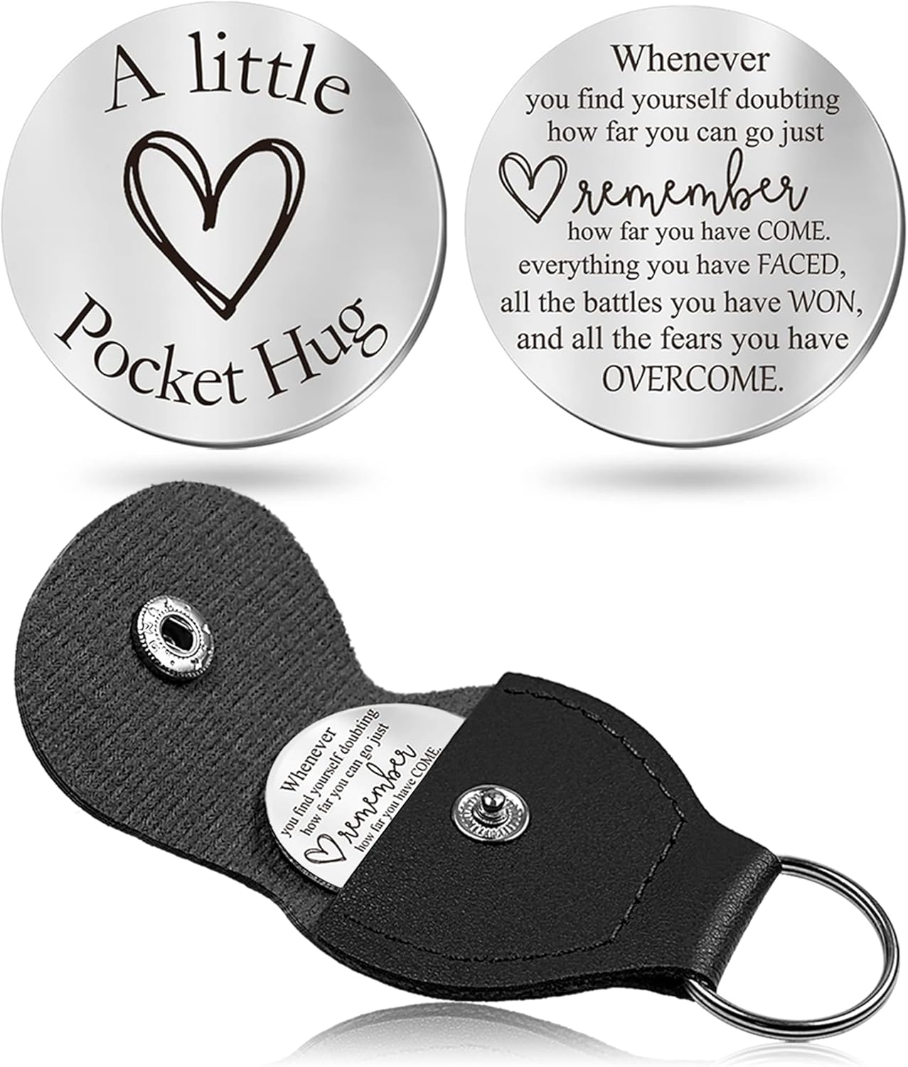 Pocket Hug Token keychain Gifts for Men Women Him Her Dad Mom Son Daughter Brothers Sisters Teacher Boy Girl Friends (Sobriety)
