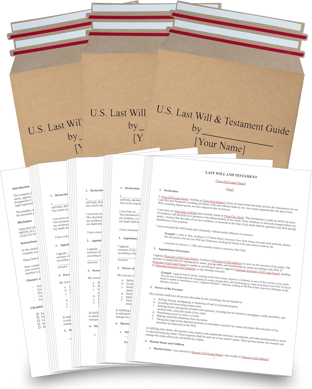 2025 Last Will and Testament Kit (3-Pack) DIY Estate Planning Forms, Lawyer-Prep