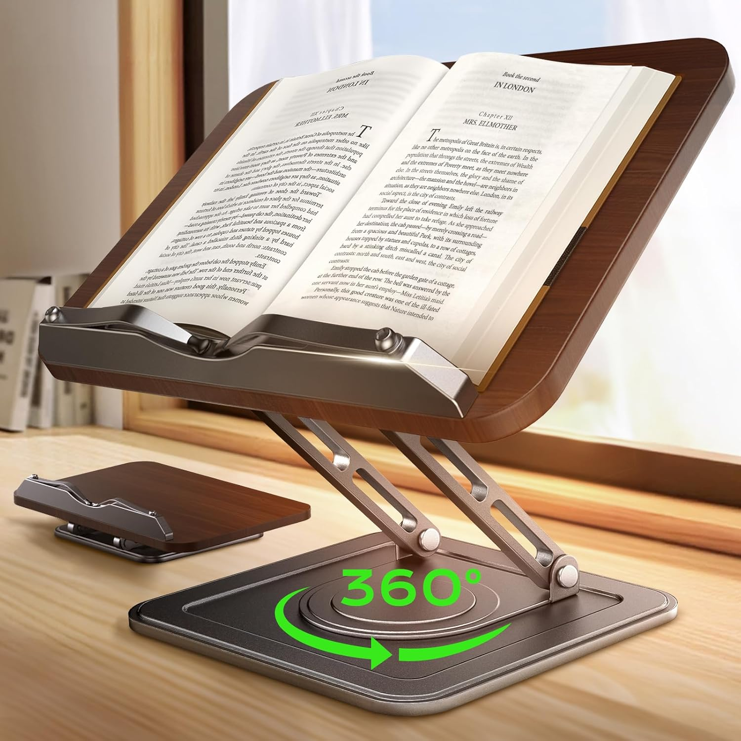 MDS Book Stand for Reading Adjustable& Rotating Book Stand Foldable Book Stand MDS Book Stand for Reading Adjustable& Rotating Book Stand Foldable Book Stand