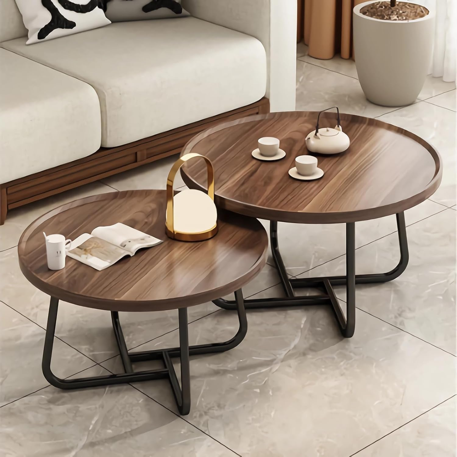 Round Nesting Coffee Table Set of 2, 28