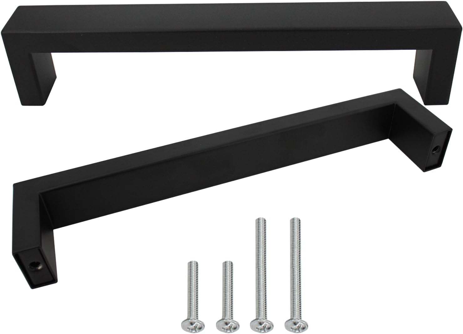 10 Pack 6-1/4 Inch (160Mm) Black Cabinet Handles Modern Square Drawer Pulls Stainless Steel Kitchen Door Cupboard Bathroom Hardware Handles