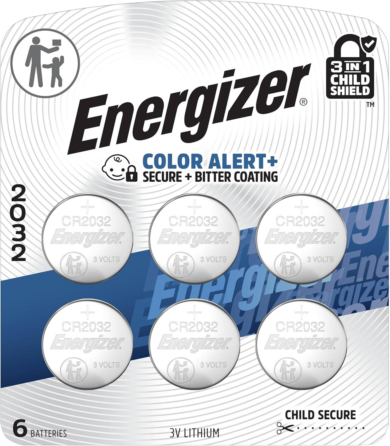 Energizer 2032 Batteries (6 Pack), 3V Lithium Coin Batteries