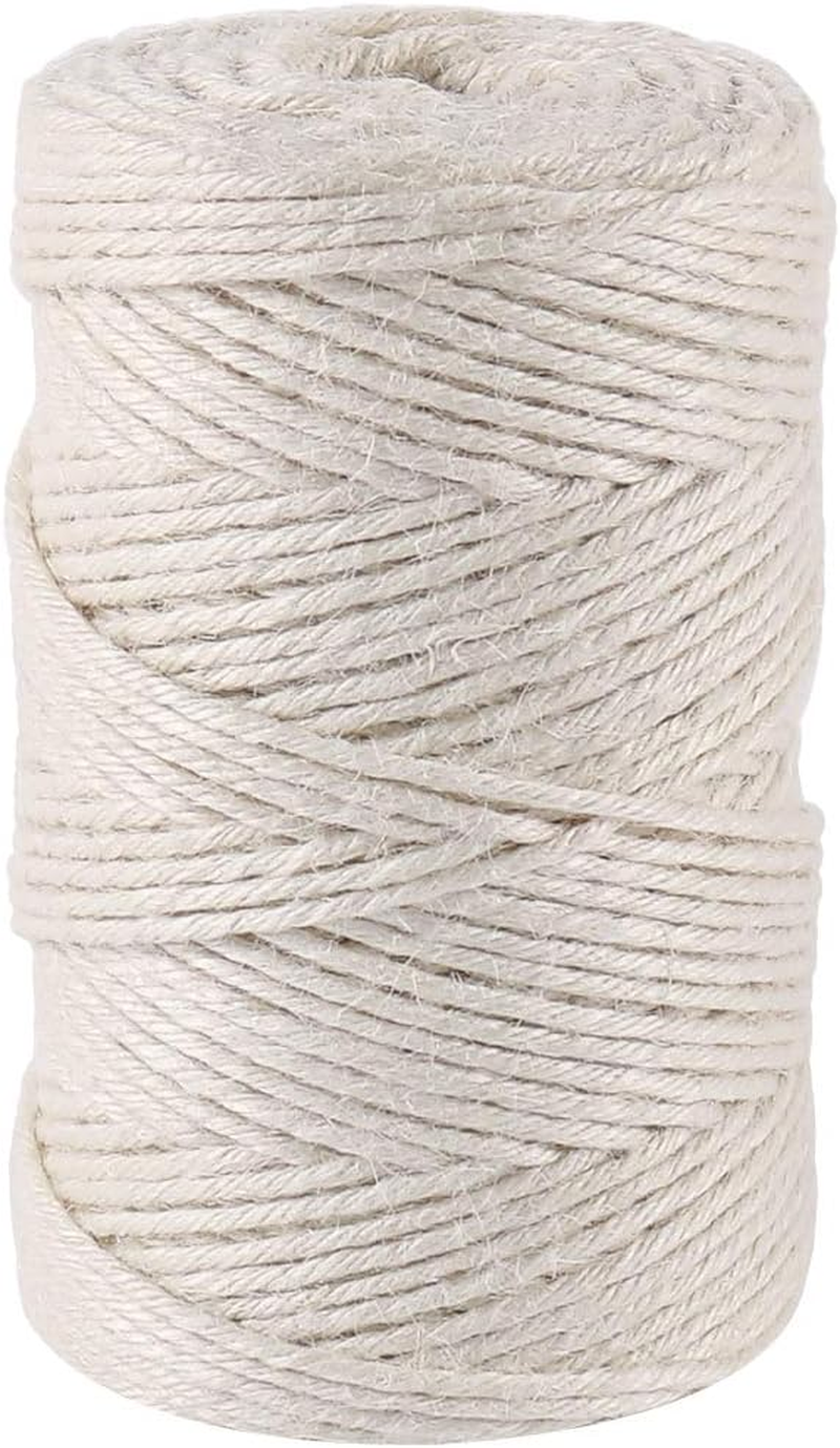 3Mm Jute Twine, 328 Feet Thick Twine String for Crafting, Gift Wrapping, Gardening, Packing and DIY Projects (Creamy)