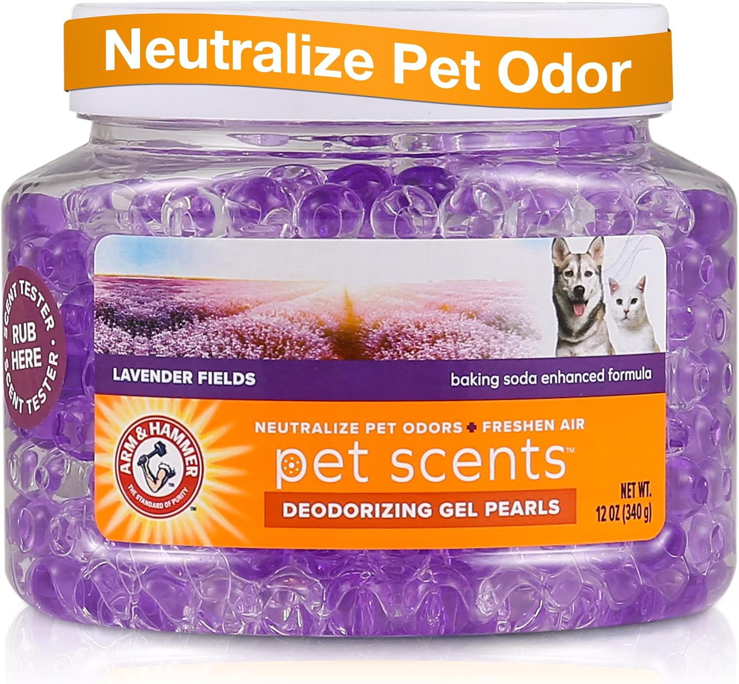 for Pets Air Care Pet Scents Deodorizing Gel Beads, Pet Odor Eliminator for Rooms Closets and Small Spaces with Long Lasting Odor Control, Lavender Fields Scent, 12 Oz