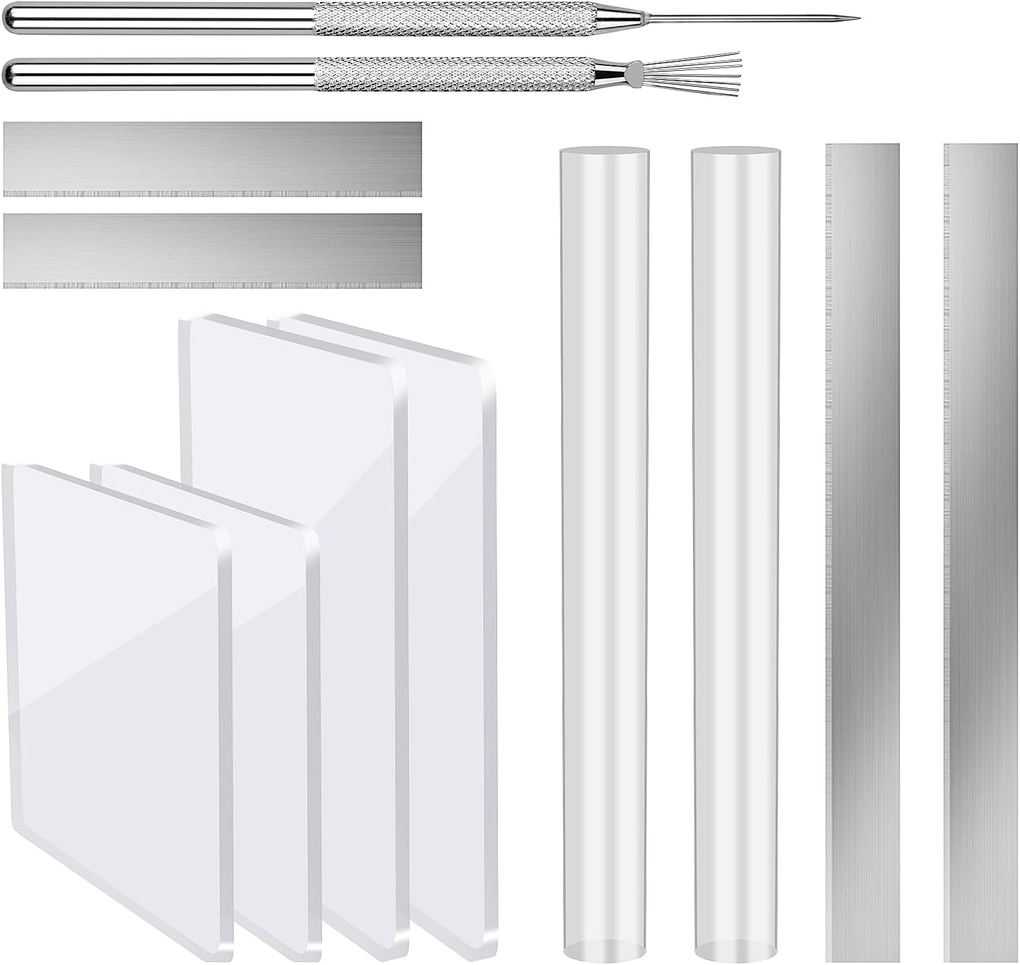 12 Pcs Polymer Clay Cutter Tools, Acrylic Roller for Polymer Clay, Acrylic Sheet